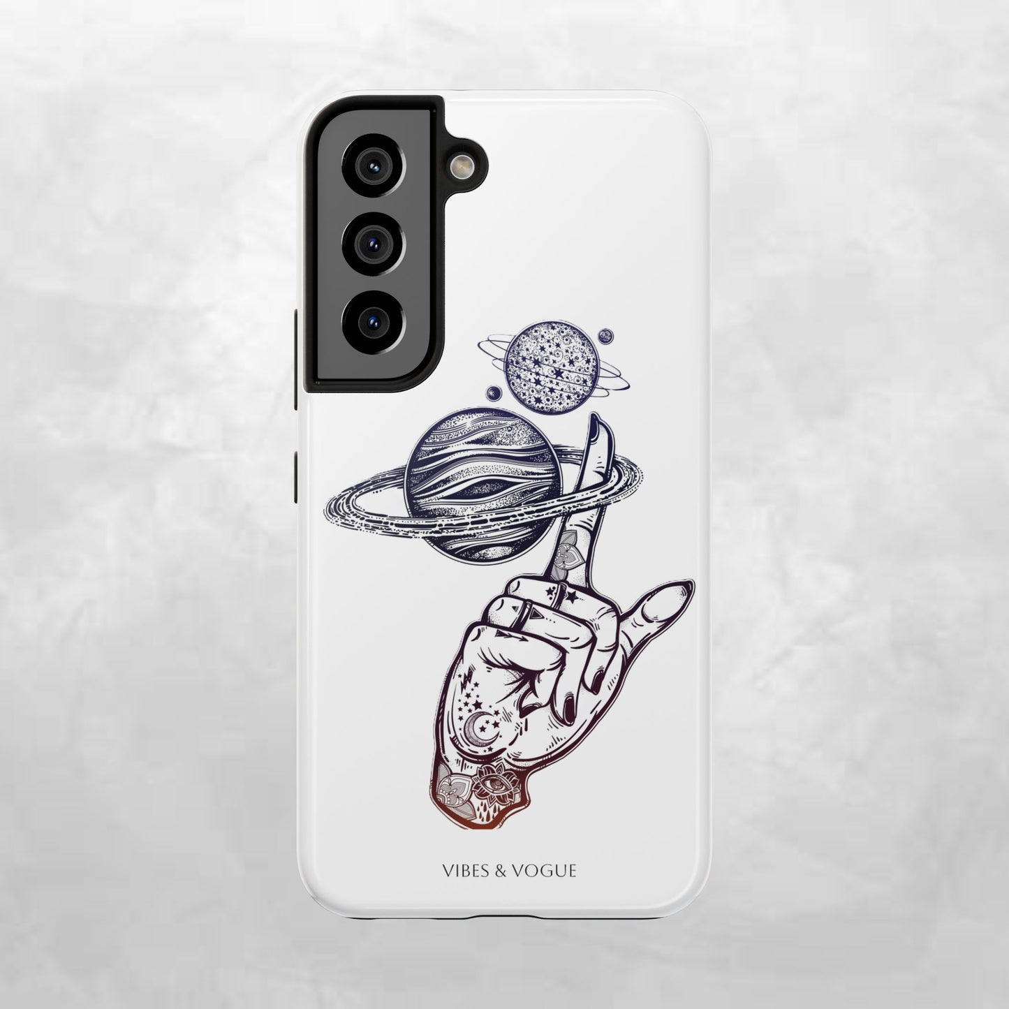 Cosmic Tattoo Phone Case, Unique Galaxy Cell Phone Cover, Gift for Astronomers, Trendy Space Phone Protector, Birthday and Holiday Gift