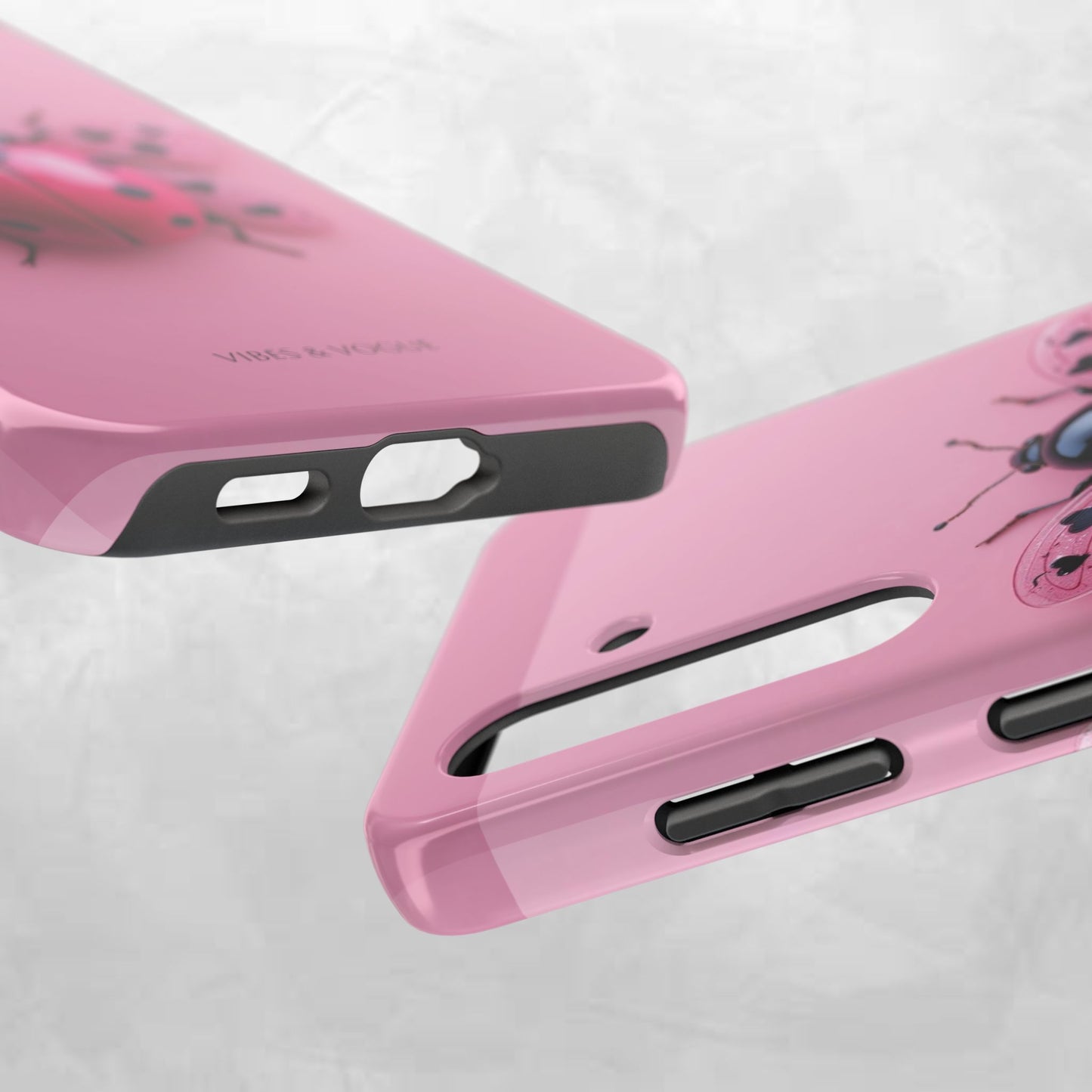 Pink Ladybug Tough Phone Case, Cute Phone Cover, Bug Lover Gift, Durable Smartphone Shell, Protective Tech Accessory