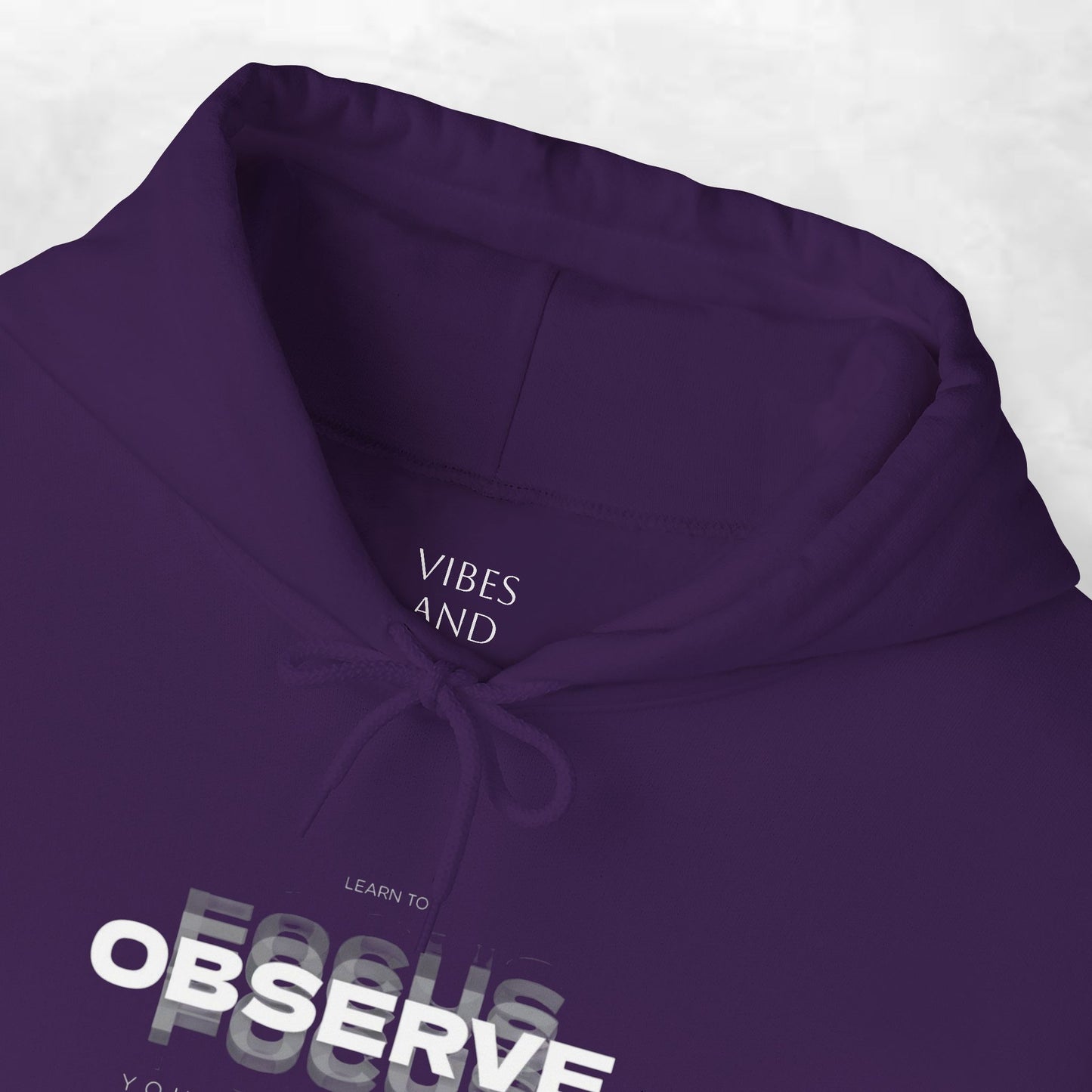 Observe Hoodie — Minimalist Glitch Text Black Pullover