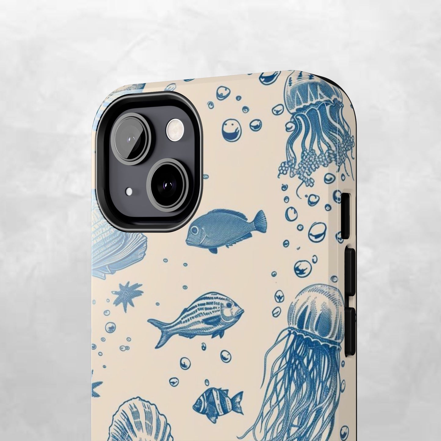 Ocean Blue Marine Pattern Tough Phone Case