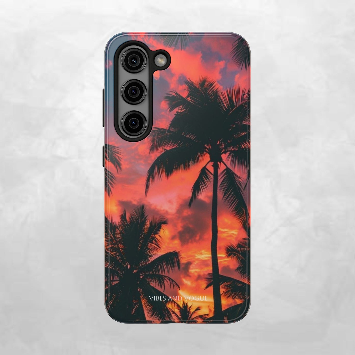 Tropical Sunset Tough Phone Case — Palm Tree Sunset Protective Phone Cover
