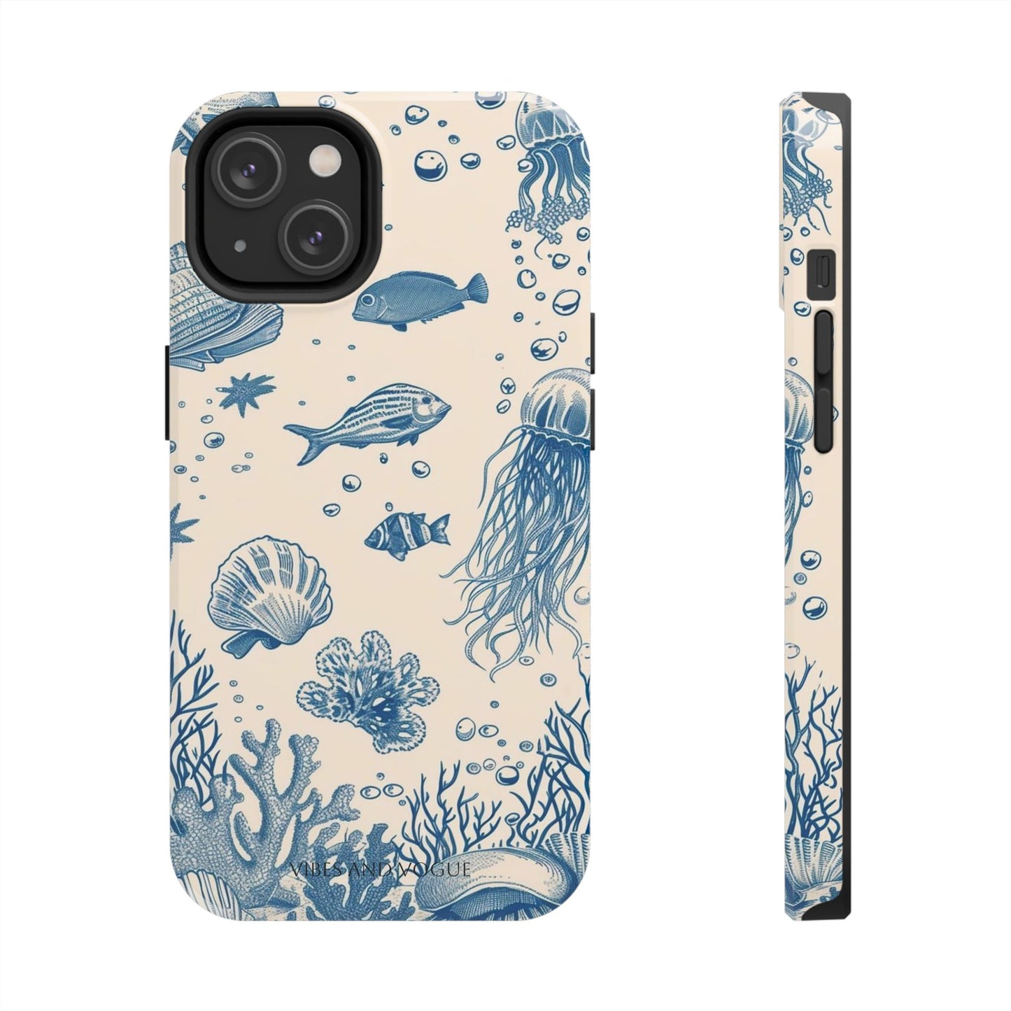 Ocean Blue Marine Pattern Tough Phone Case