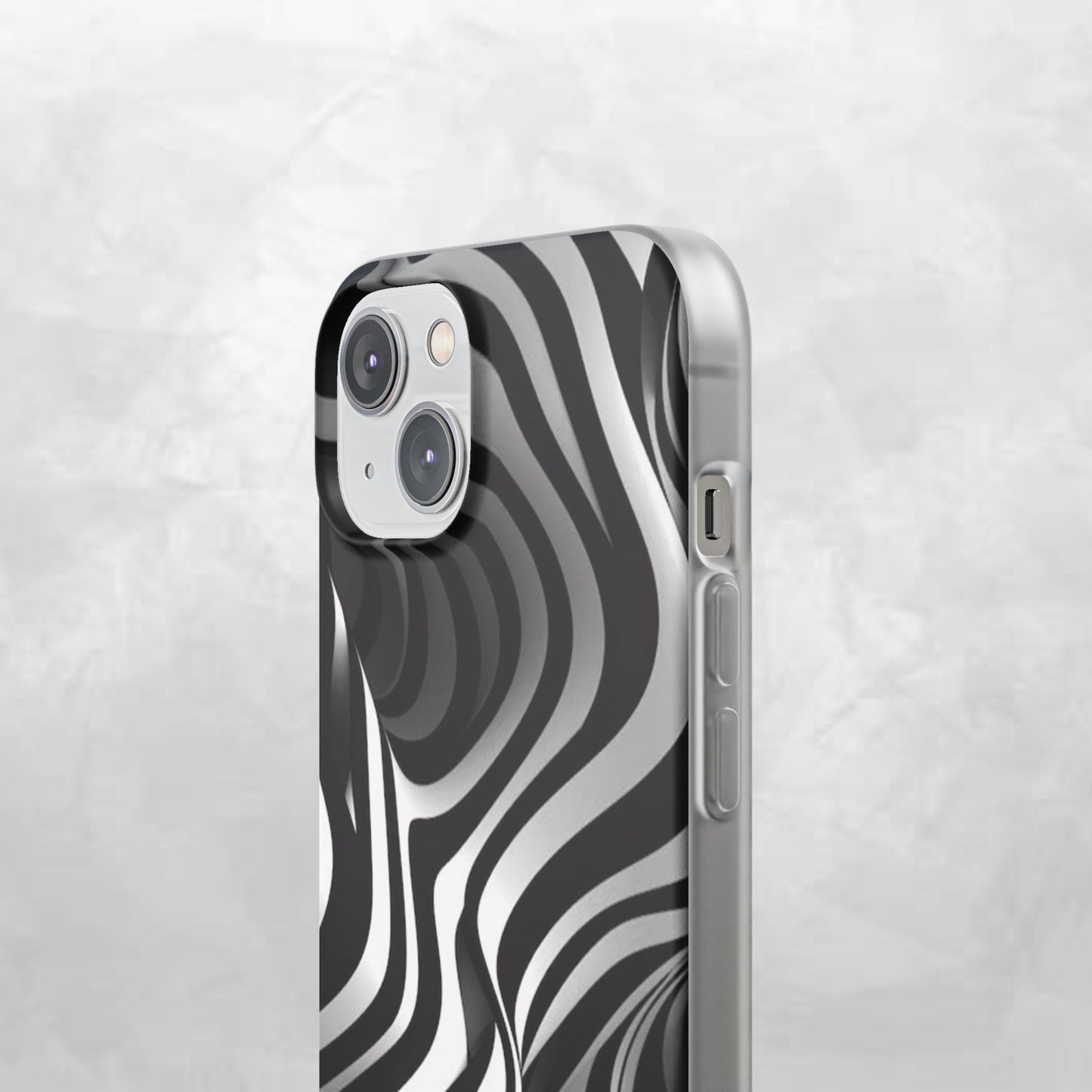 Stylish Phone Cases, Trendy Flexi Cases for iPhone, Black and White Art Case, Gifts for Him/Her, Phone Accessories, Unique Design