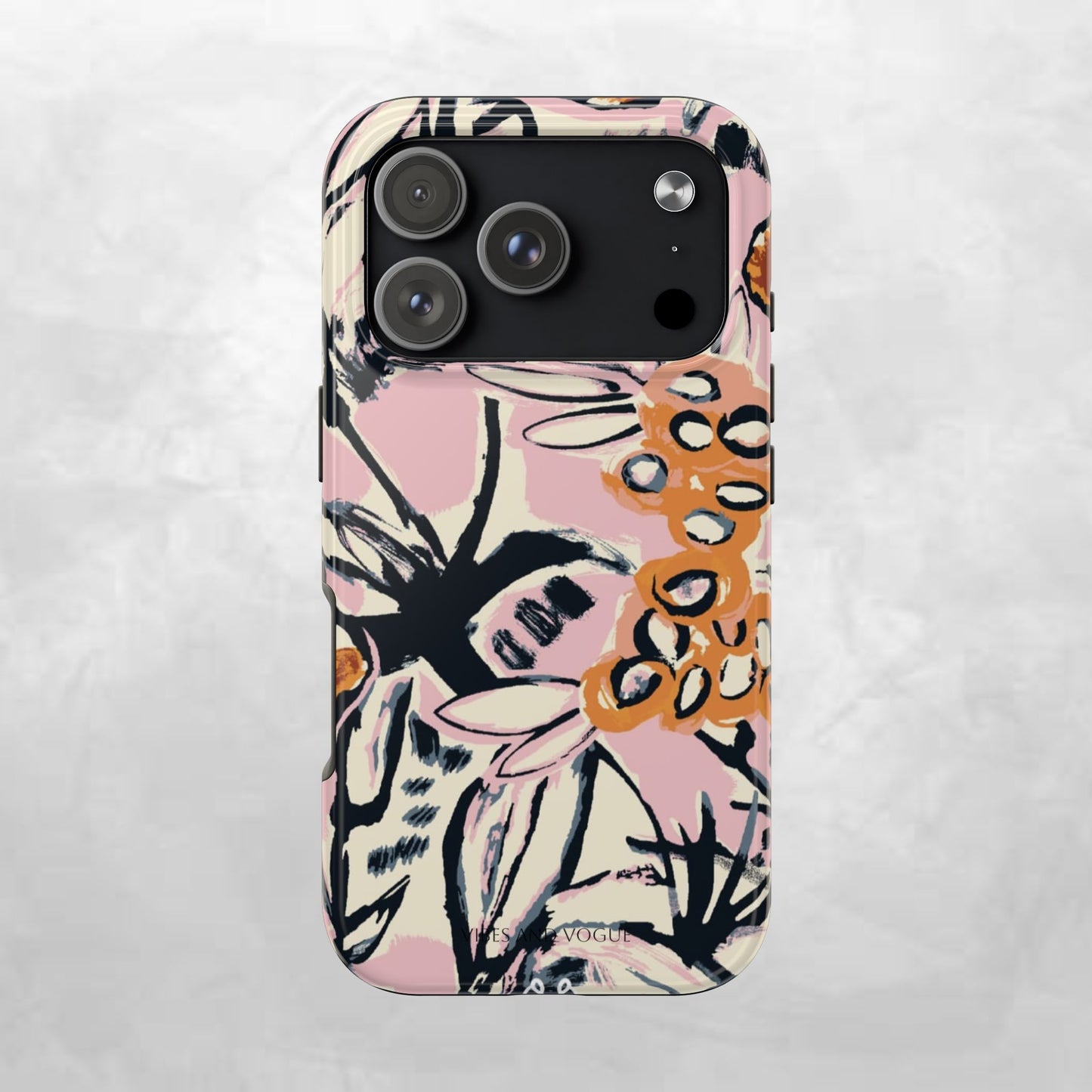 Purple Ocean Creatures Tough Phone Case — Jellyfish, Turtle & Floral Protective Cover