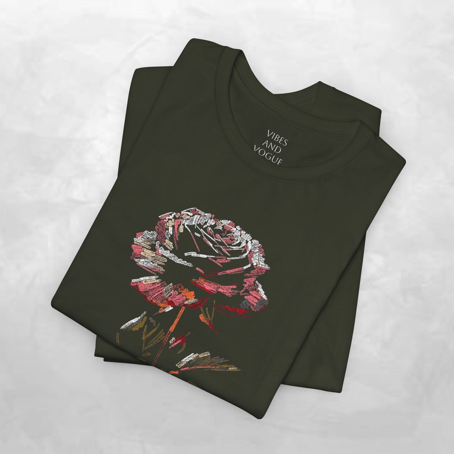 Vintage Rose Tee — Dark Floral Graphic T-Shirt