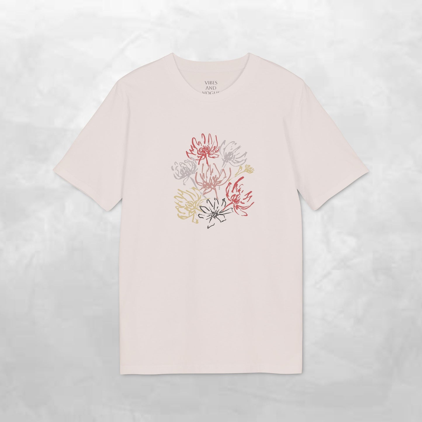 Floral Sketch Tee — Minimal Line Art Flowers T-Shirt