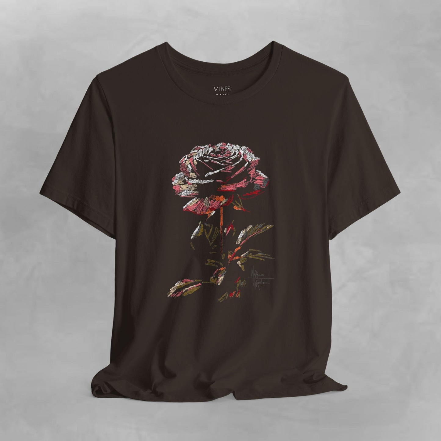 Vintage Rose Tee — Dark Floral Graphic T-Shirt