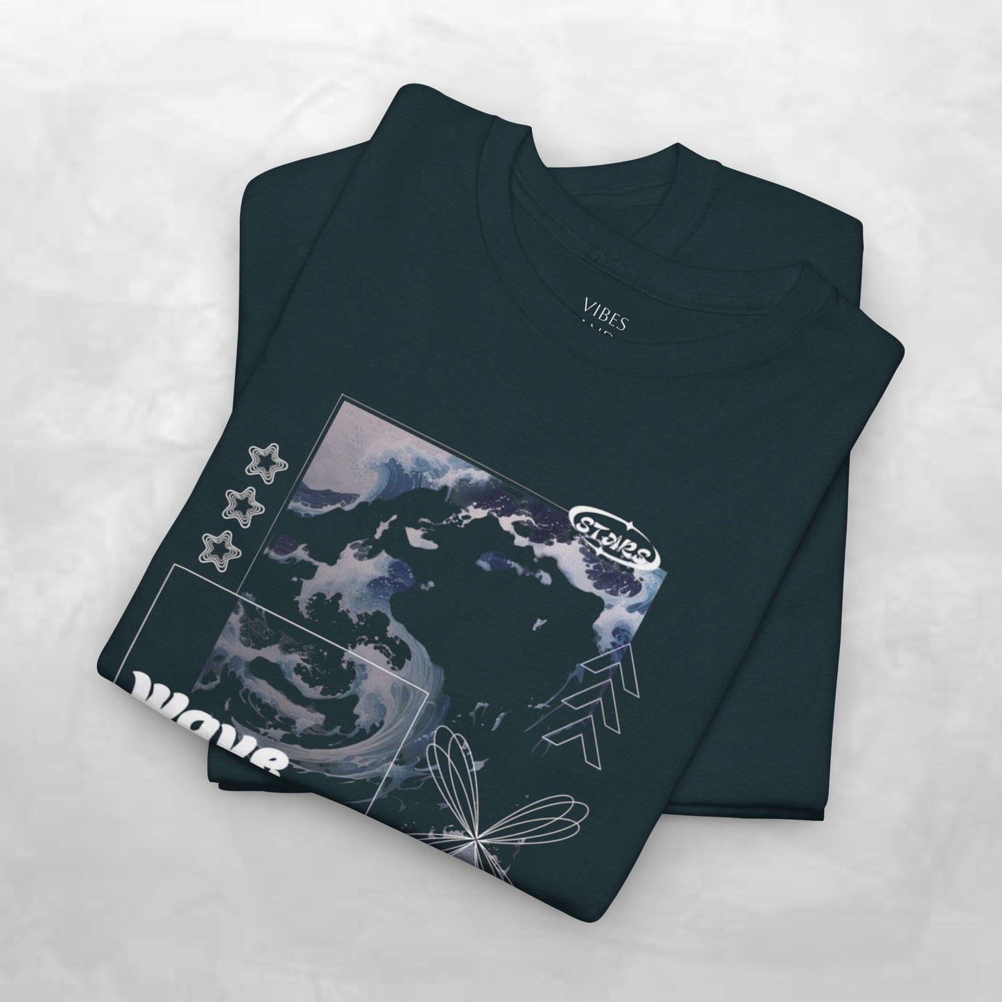 Wave Graphic Tee — Retro Surf Collage T-Shirt