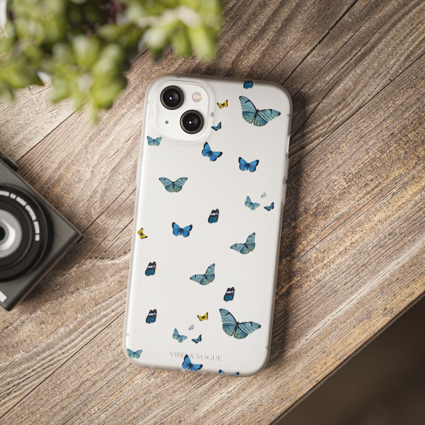 Butterfly Vibes Phone Case, Flexible Phone Cover, Elegant Phone Accessory, Gift for Nature Lovers, Spring Decor, Eco-Friendly Case