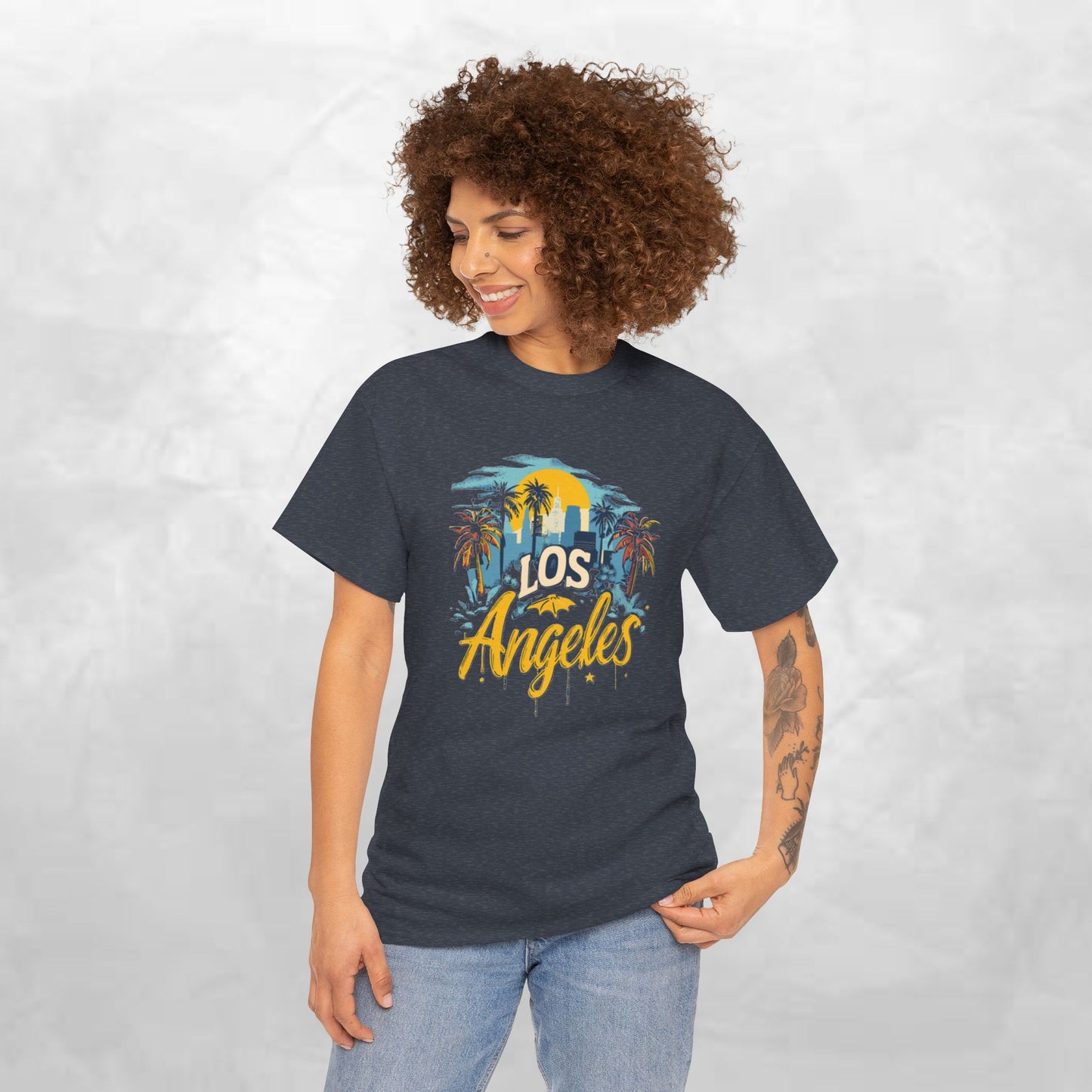 Los Angeles Sunset Unisex Heavy Cotton Tee - Casual Comfortable Streetwear