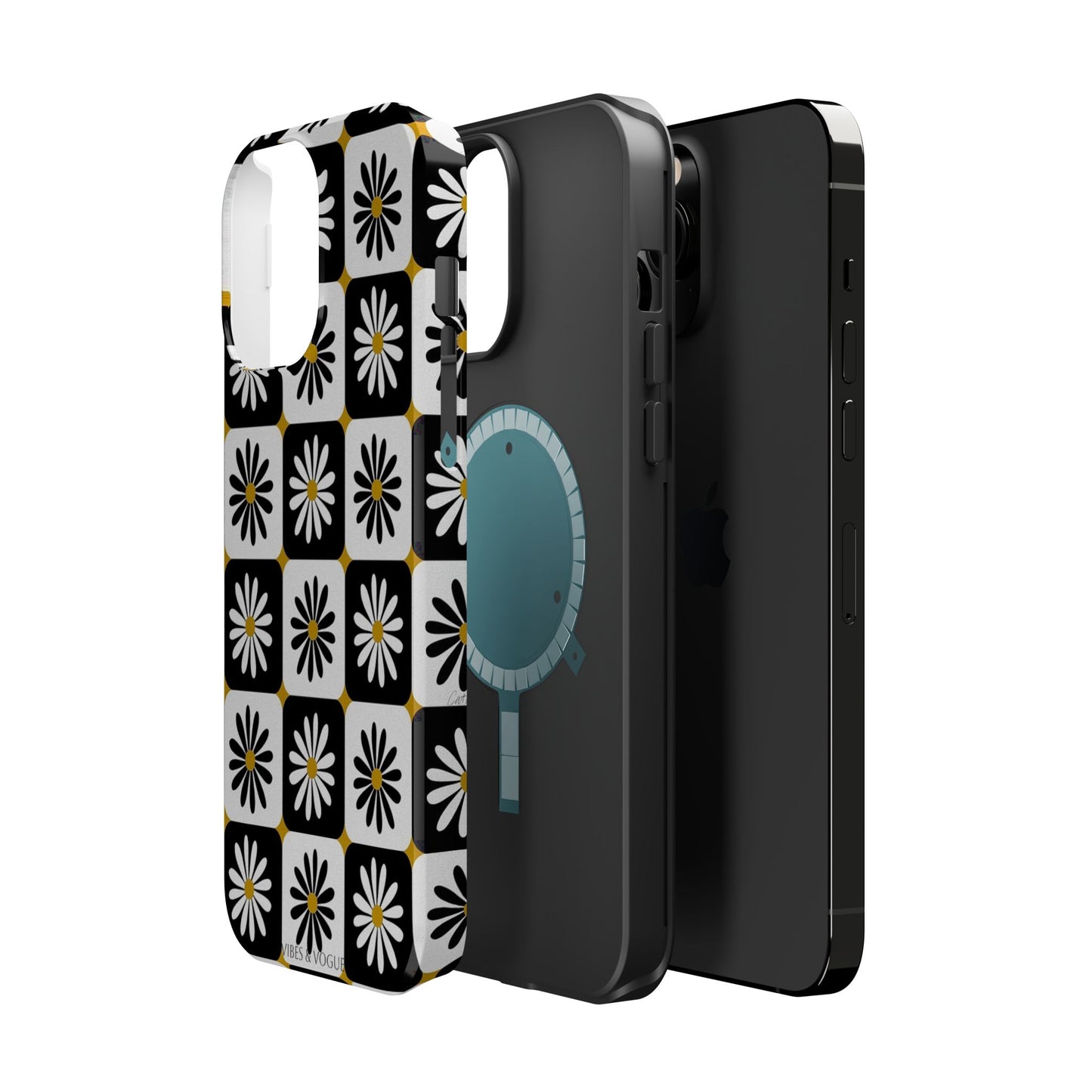 Retro Daisy Magnetic Tough Case - Stylish Protection for Your Phone