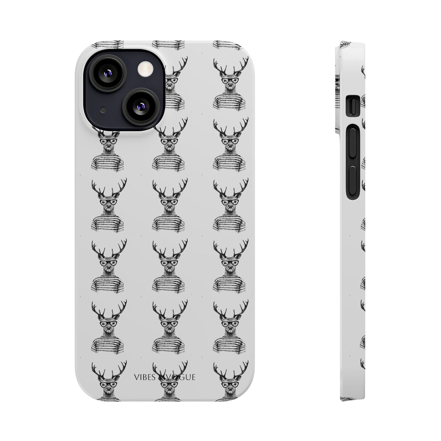 Stylish Slim Phone Case with Cool Stag Design