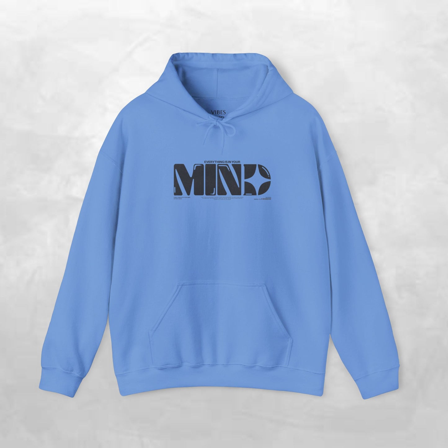 Mind Logo Hoodie — Minimalist Black Typography Pullover