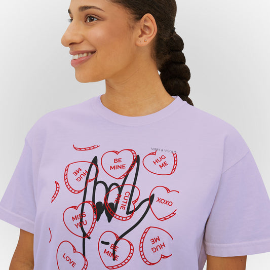 Women's Boxy Tee - Love You Graphic T-Shirt for Valentine's Day & Everyday Wear