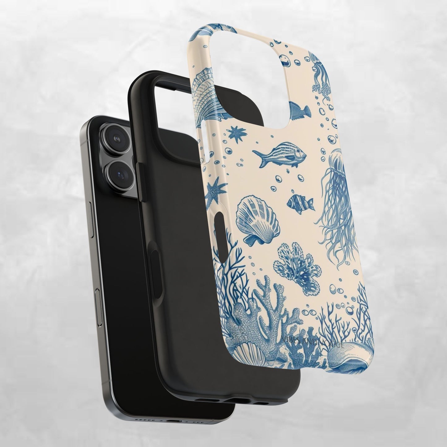 Ocean Blue Marine Pattern Tough Phone Case