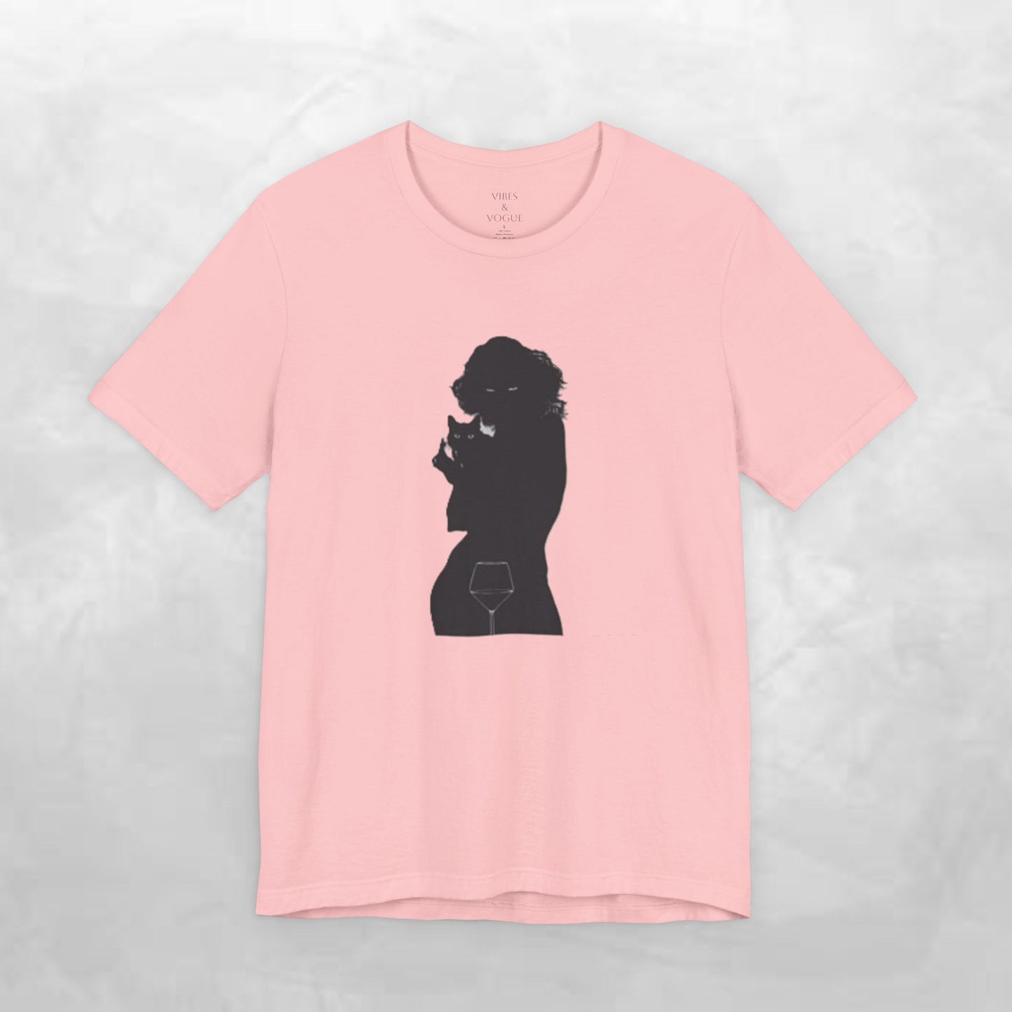 Unisex Silhouette Tee for Stylish Nights, Trendy Casual Wear, Gift for Her, Wine Lover Shirt, Cozy Evening Outfit