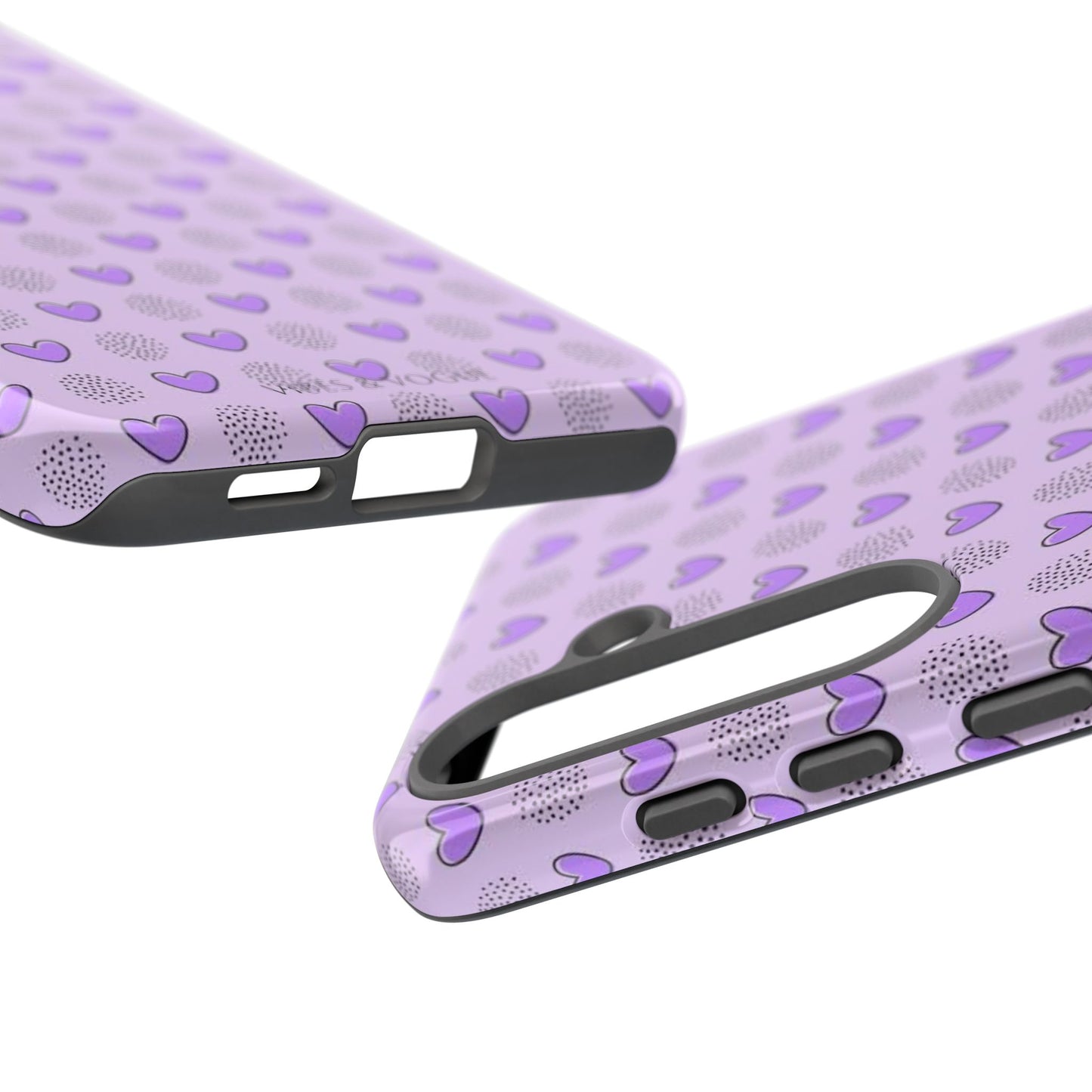 Purple Heart Pattern Phone Case - Tough Cases for a Stylish & Protective Vibe