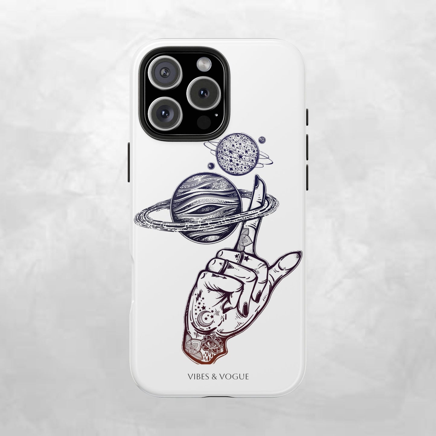 Cosmic Tattoo Phone Case, Unique Galaxy Cell Phone Cover, Gift for Astronomers, Trendy Space Phone Protector, Birthday and Holiday Gift