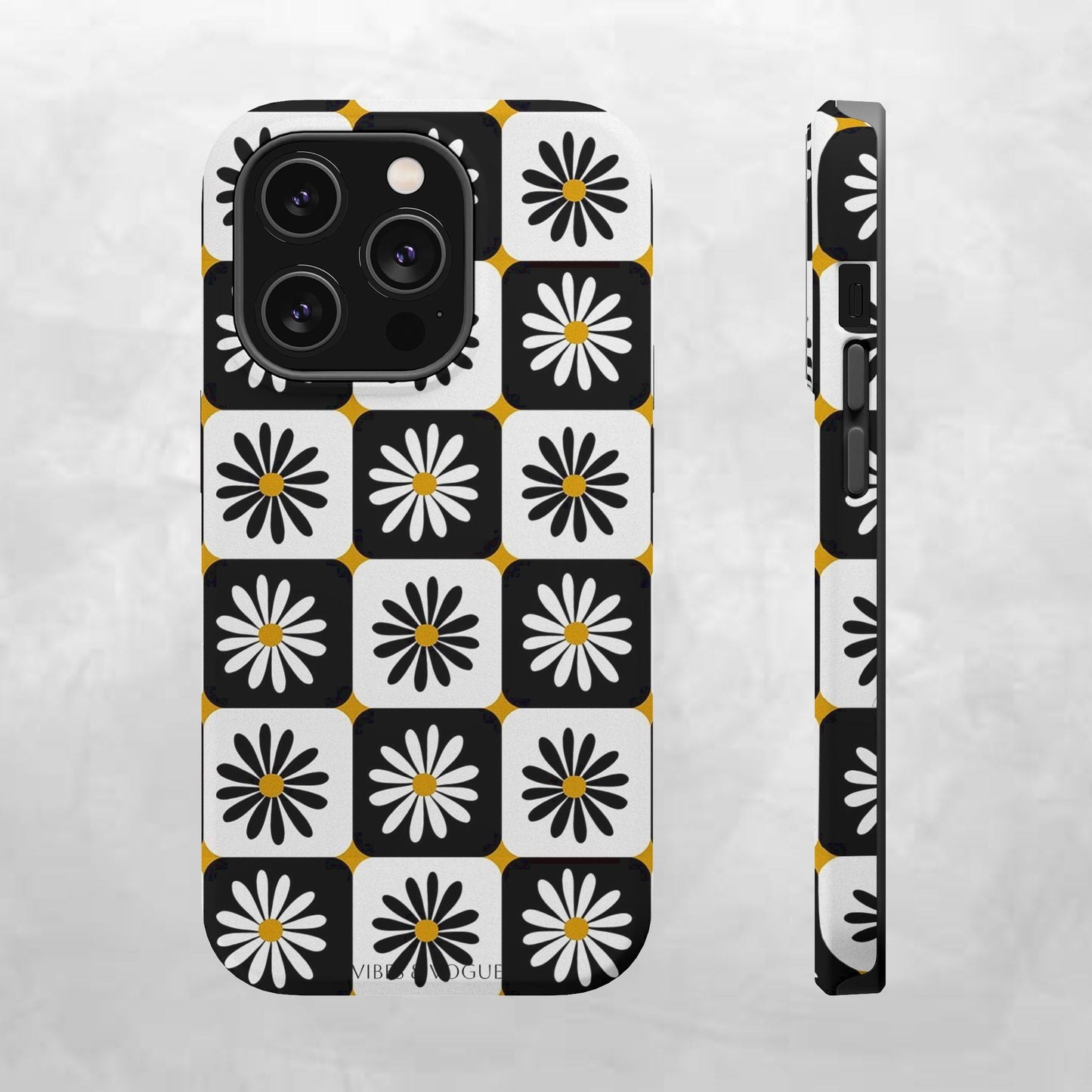 Retro Daisy Magnetic Tough Case - Stylish Protection for Your Phone