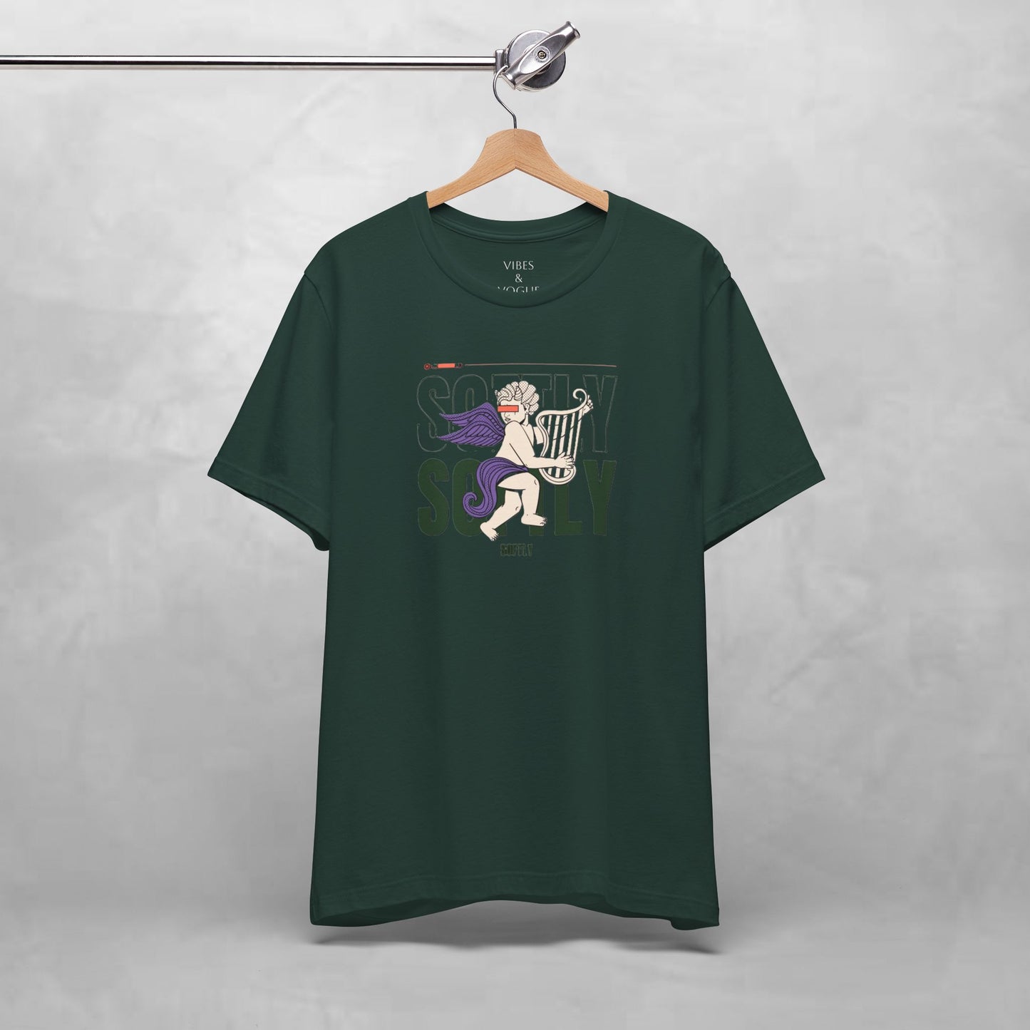 Unisex Short Sleeve Tee with Harp Design, Casual Tee, Gift for Music Lovers, Summer Wear, Concert Outfit, Friendship Tee