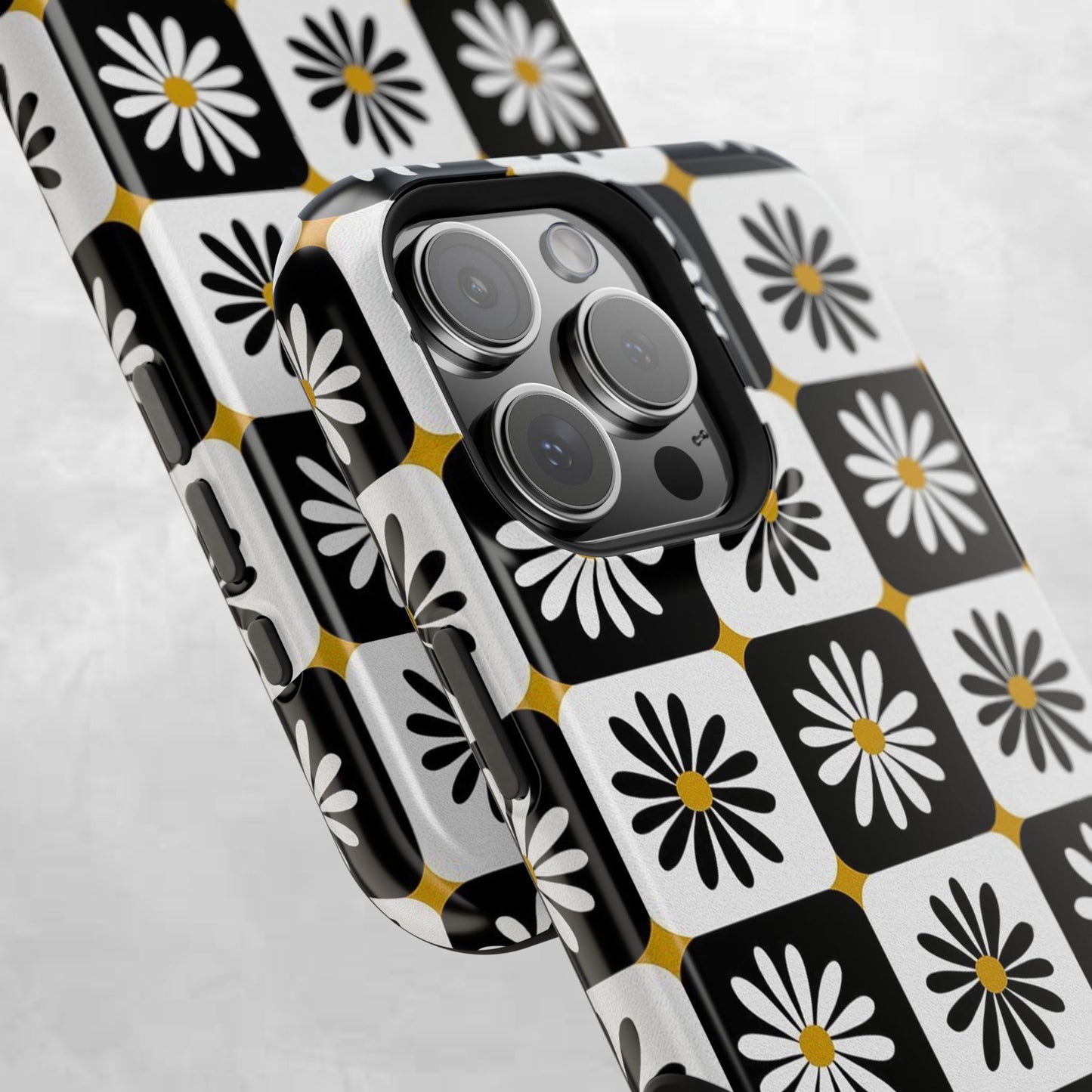 Retro Daisy Magnetic Tough Case - Stylish Protection for Your Phone