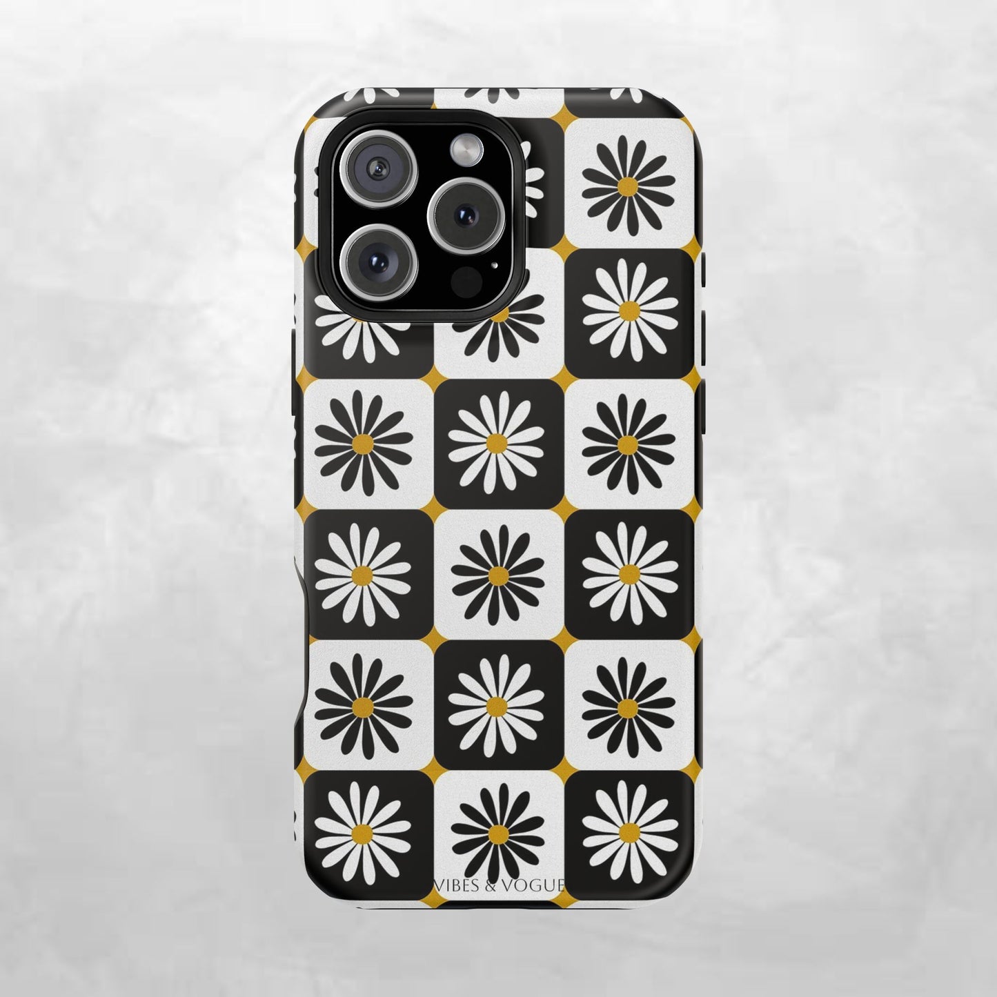 Retro Daisy Magnetic Tough Case - Stylish Protection for Your Phone