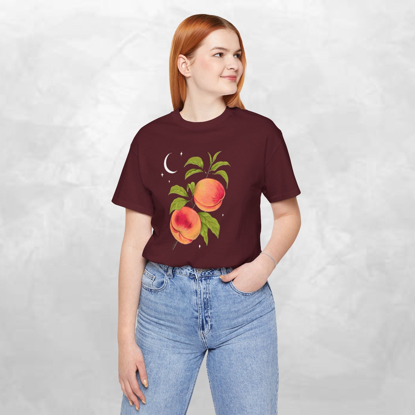 Peachy Summer Vibes Tee - Unisex Jersey Short Sleeve Shirt, Casual Wear, Gift for Her, Summer Fashion, Peach Design, Birthday Gift