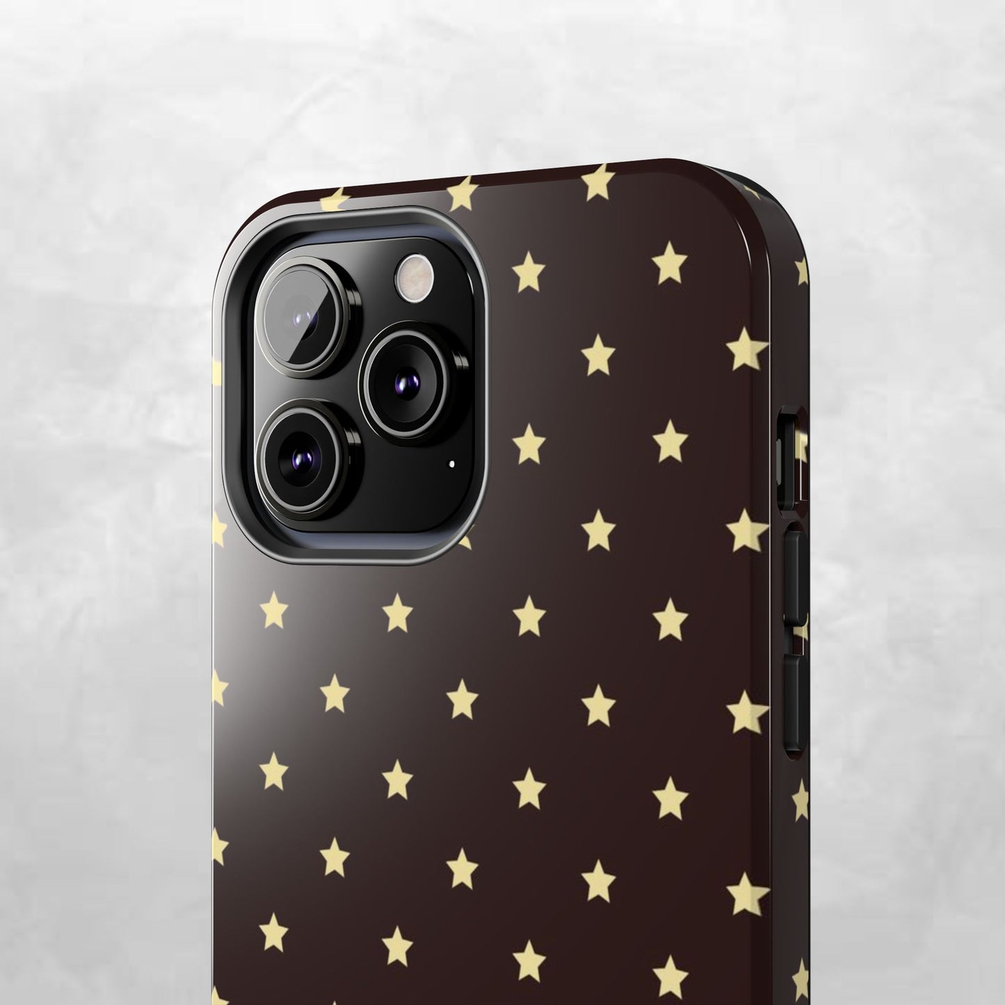 Star Pattern Tough Phone Case — Gold Stars on Chocolate Brown