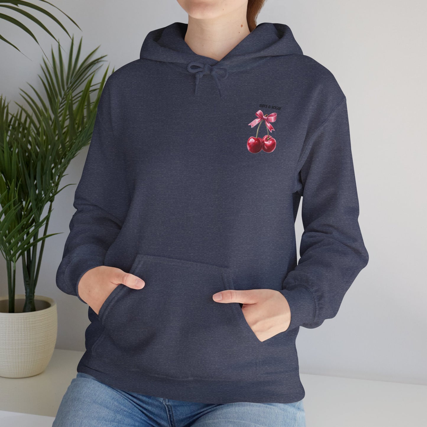 Cherry Bow Unisex Hoodie - Sweet, Cozy Style for Spring, Casual Wear, Gift for Birthdays, Summer Fun, Festival Fashion