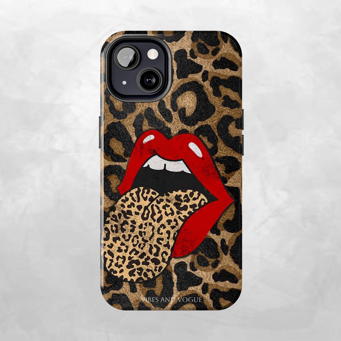 Leopard Lip Tough Phone Case — Bold Animal Print Phone Cover