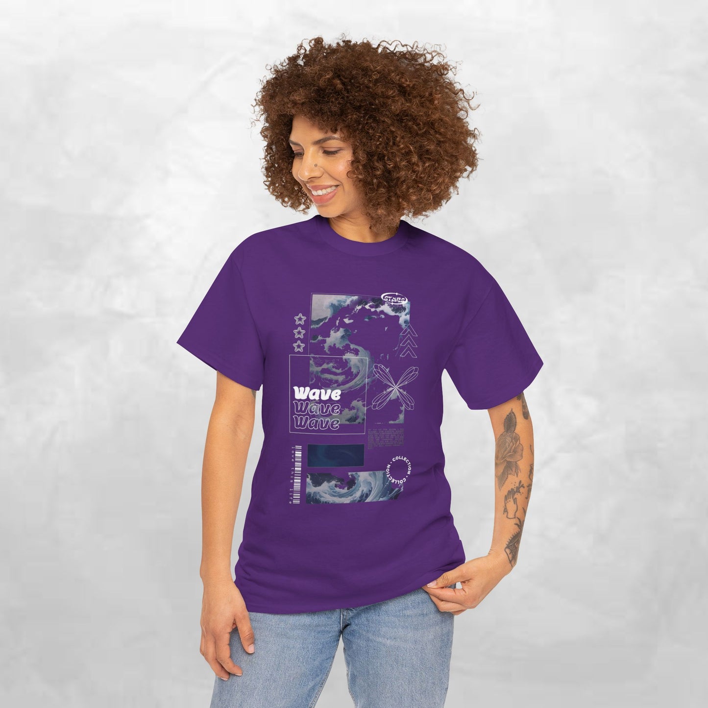 Wave Graphic Tee — Retro Surf Collage T-Shirt