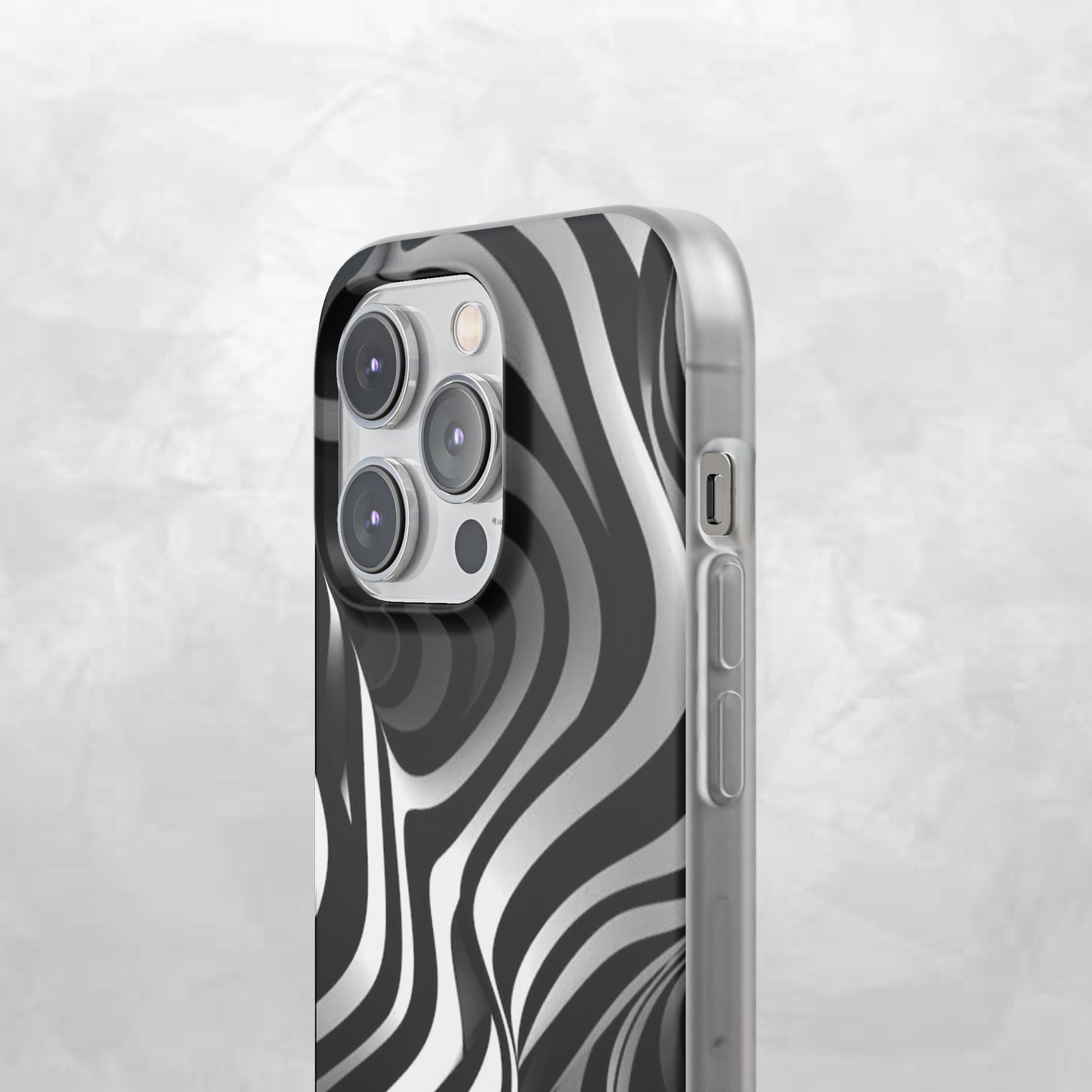 Stylish Phone Cases, Trendy Flexi Cases for iPhone, Black and White Art Case, Gifts for Him/Her, Phone Accessories, Unique Design