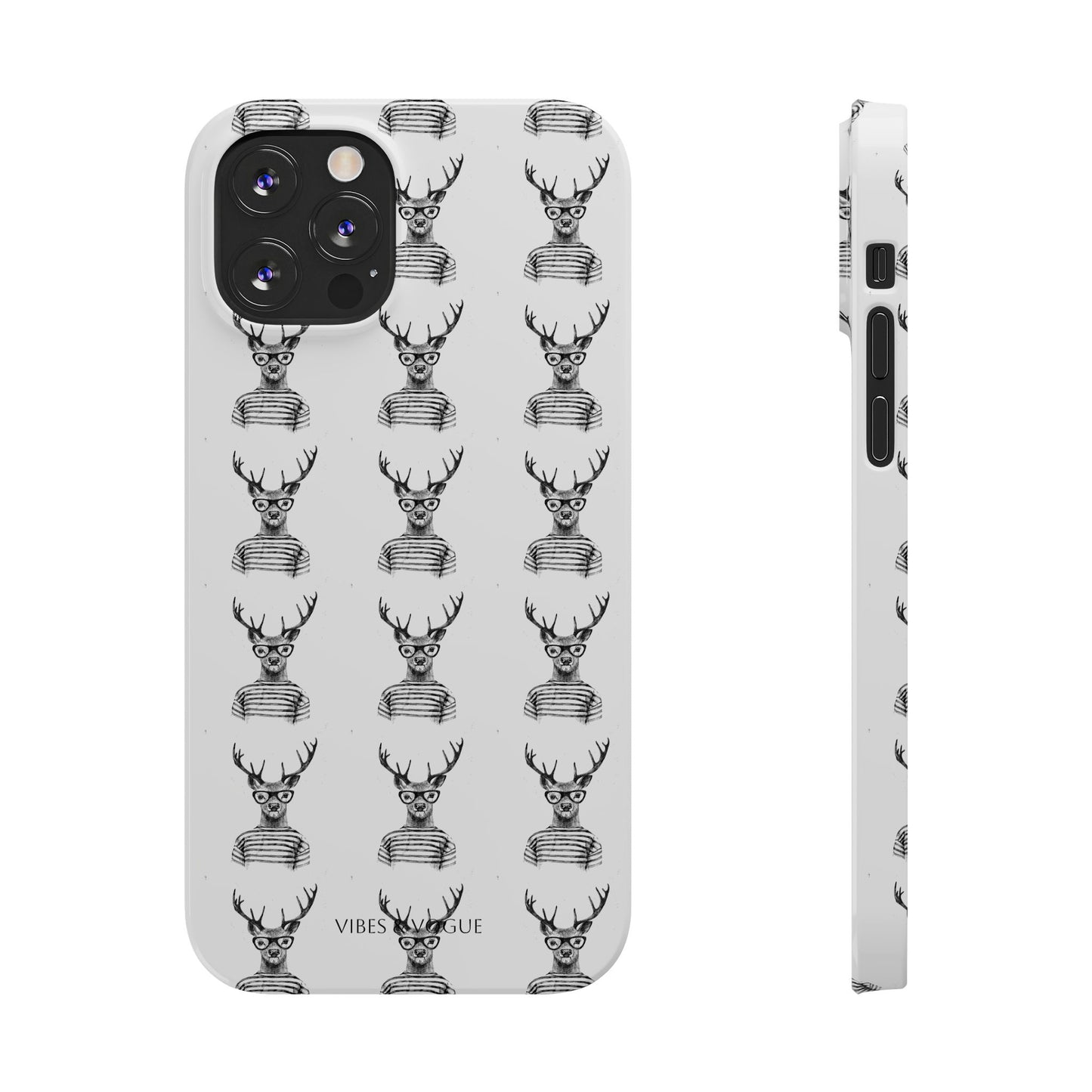 Stylish Slim Phone Case with Cool Stag Design