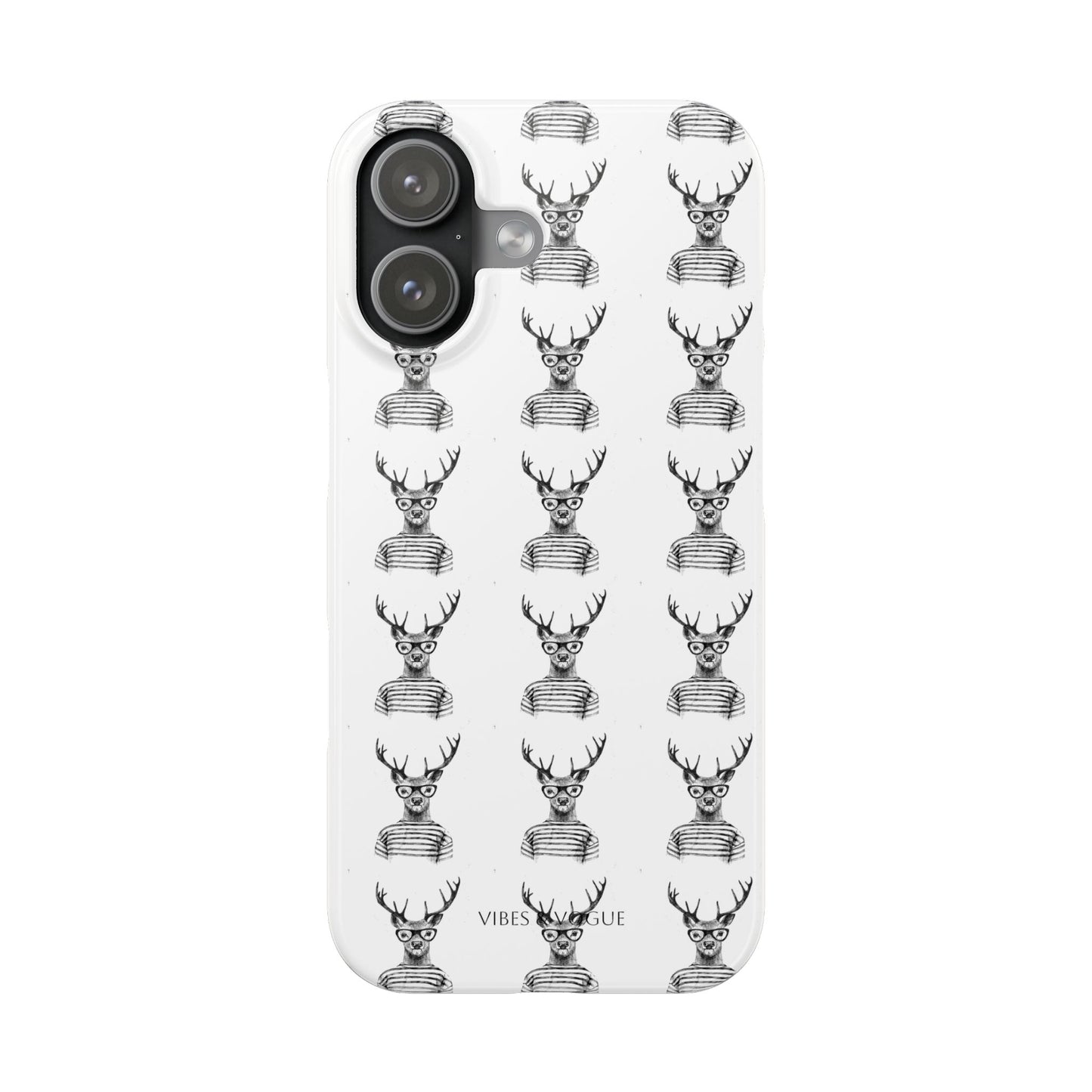 Stylish Slim Phone Case with Cool Stag Design