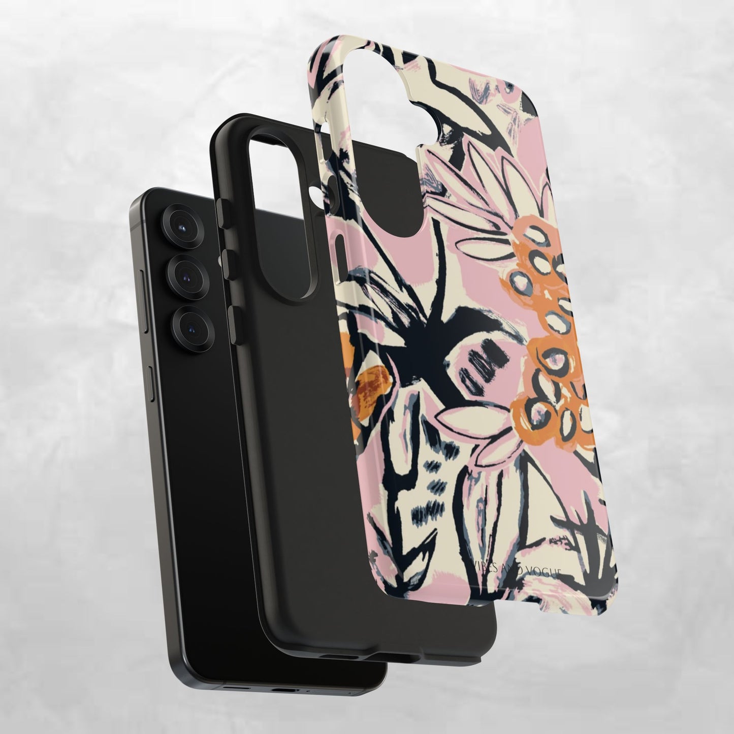 Purple Ocean Creatures Tough Phone Case — Jellyfish, Turtle & Floral Protective Cover