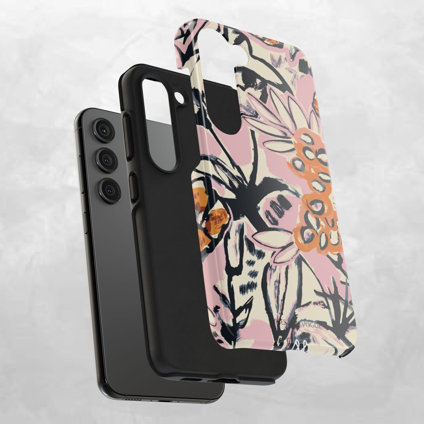 Purple Ocean Creatures Tough Phone Case — Jellyfish, Turtle & Floral Protective Cover