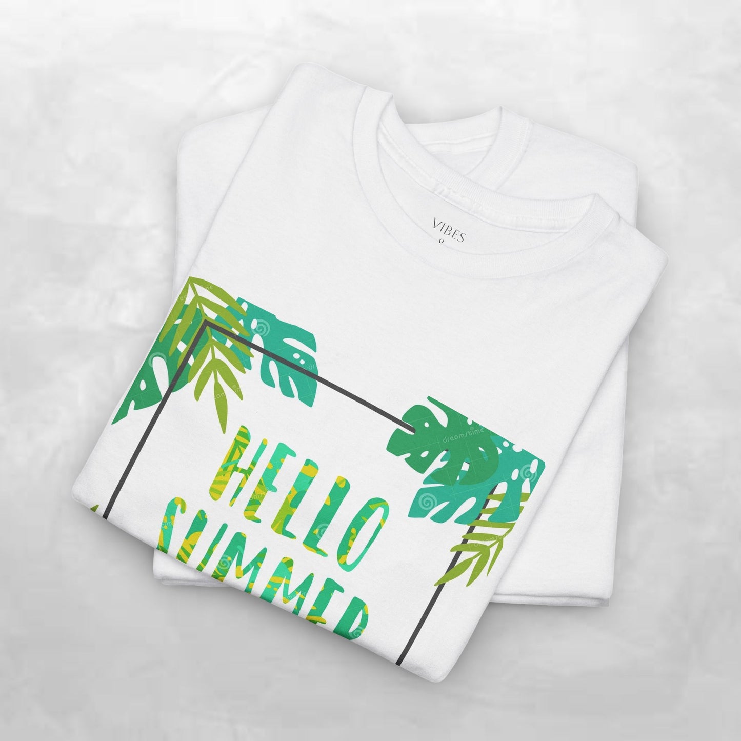 Hello Summer Unisex Heavy Cotton Tee – Tropical Vibe Summer Shirt