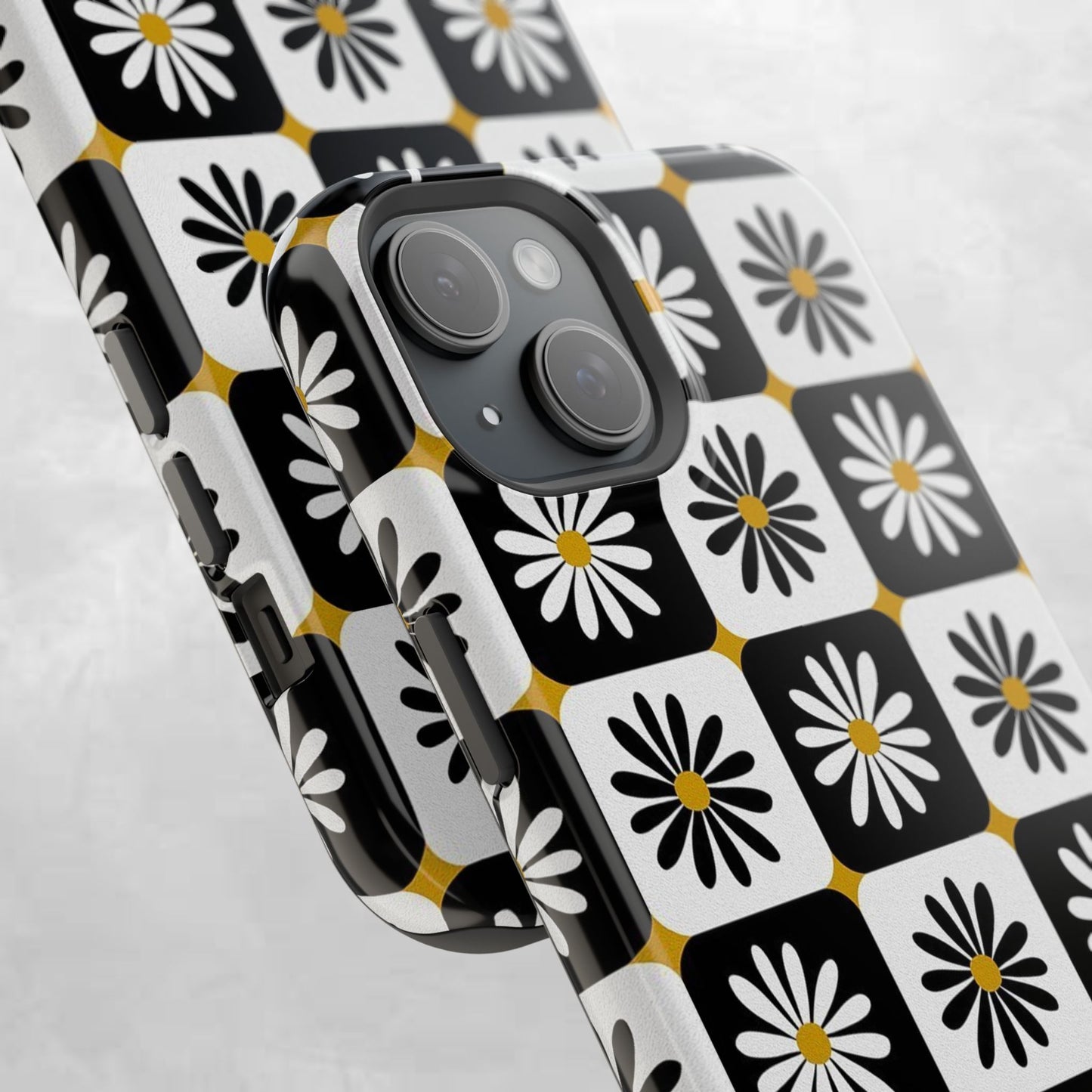 Retro Daisy Magnetic Tough Case - Stylish Protection for Your Phone