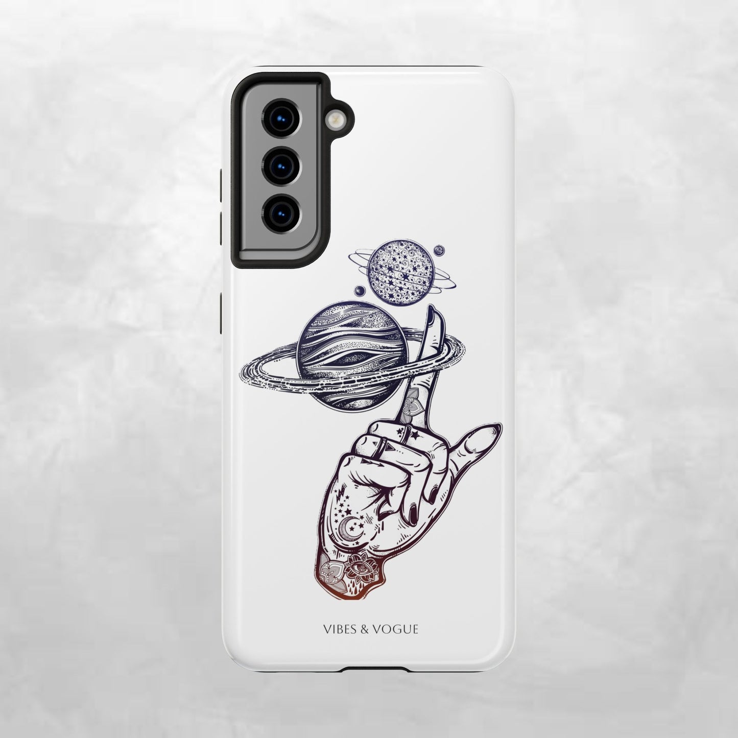 Cosmic Tattoo Phone Case, Unique Galaxy Cell Phone Cover, Gift for Astronomers, Trendy Space Phone Protector, Birthday and Holiday Gift