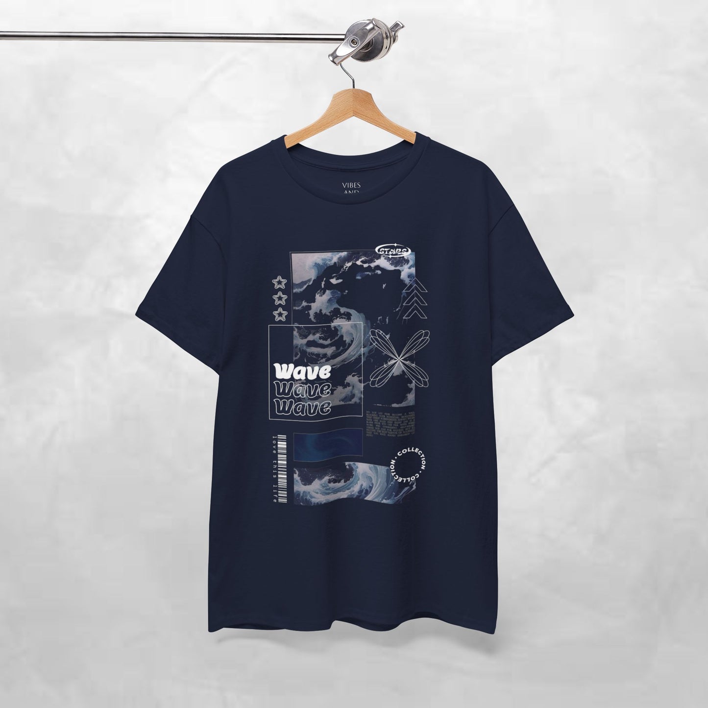 Wave Graphic Tee — Retro Surf Collage T-Shirt