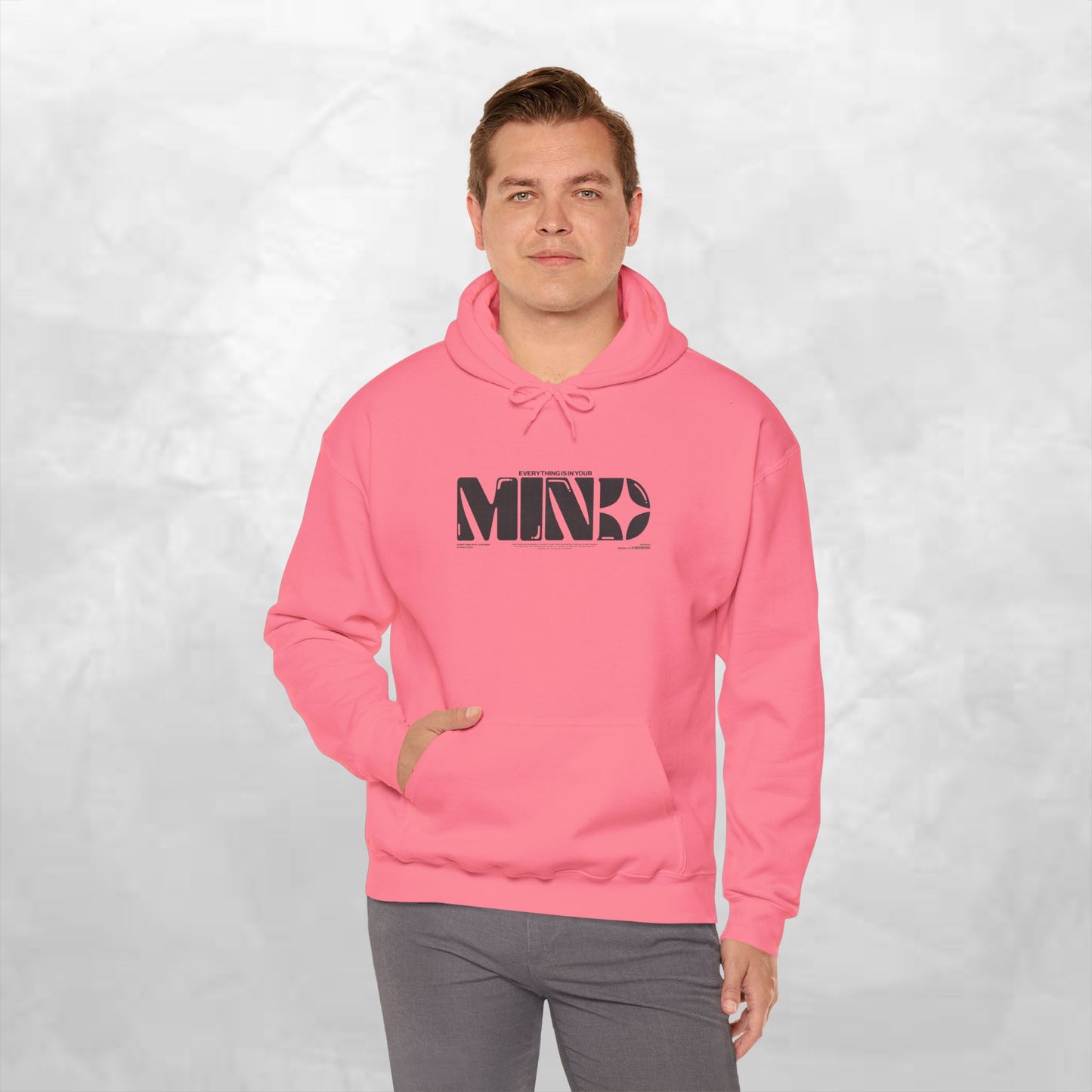 Mind Logo Hoodie — Minimalist Black Typography Pullover