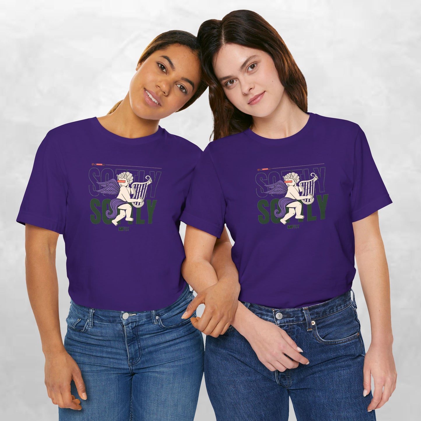 Unisex Short Sleeve Tee with Harp Design, Casual Tee, Gift for Music Lovers, Summer Wear, Concert Outfit, Friendship Tee