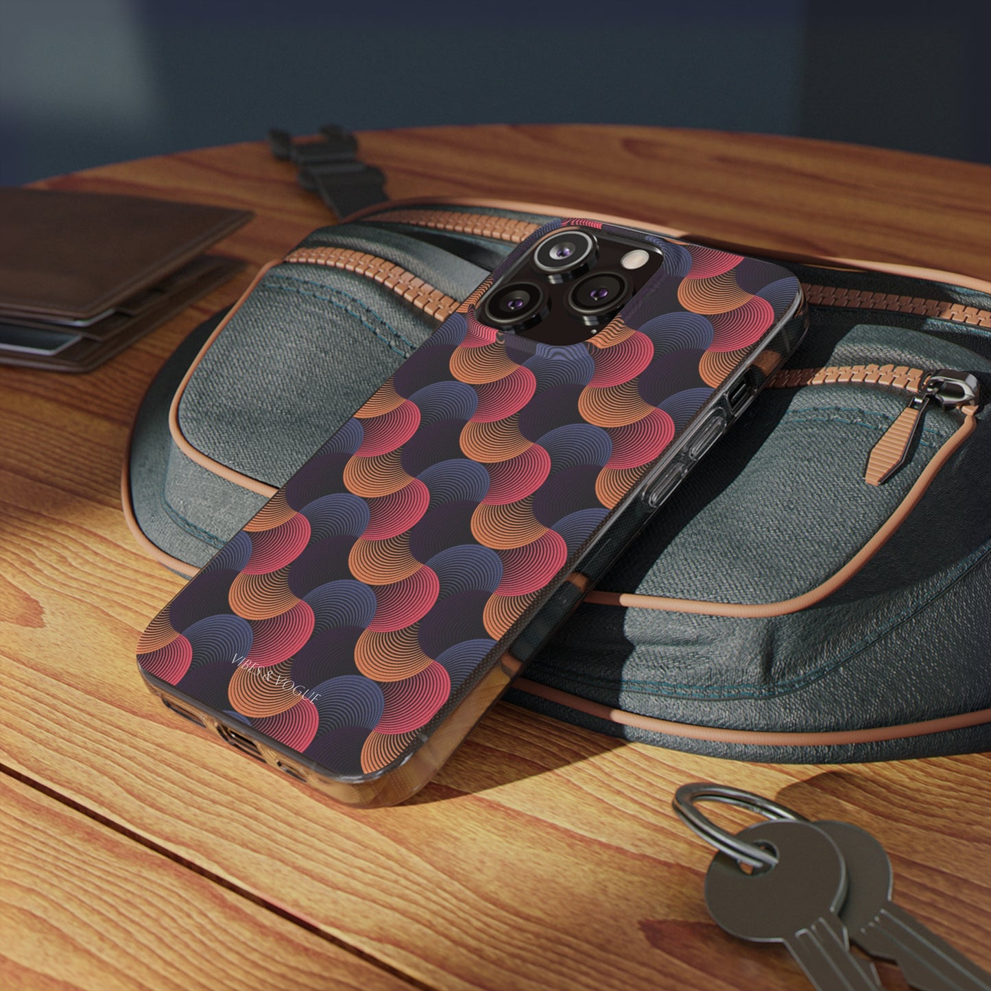 Colorful Retro Wave Clear Silicone Phone Case