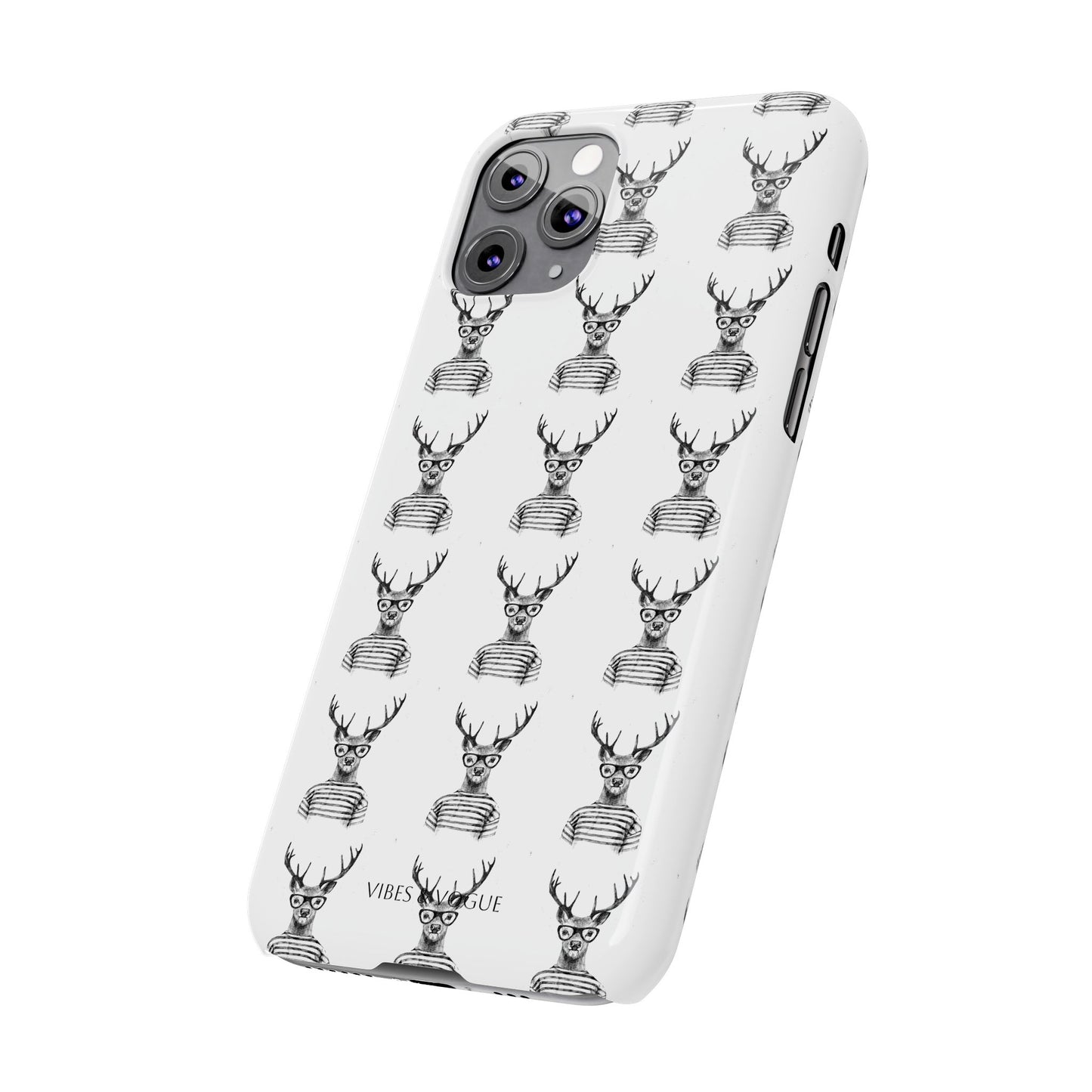 Stylish Slim Phone Case with Cool Stag Design
