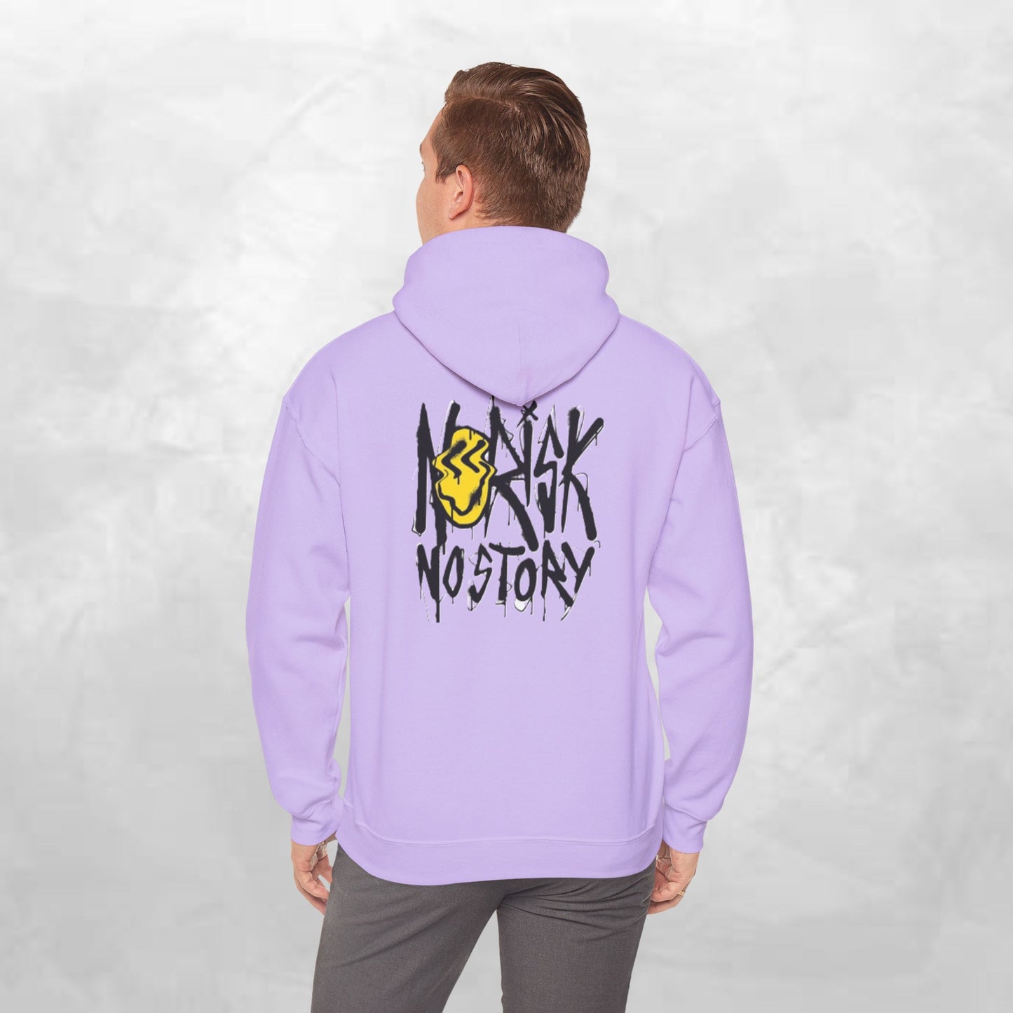 Unisex Heavy Blend Hooded Sweatshirt, Cozy Casual Wear, Trendy Street Style, Gift for Friends, Vibes & Vogue Design, Norisk No Story Hoodie