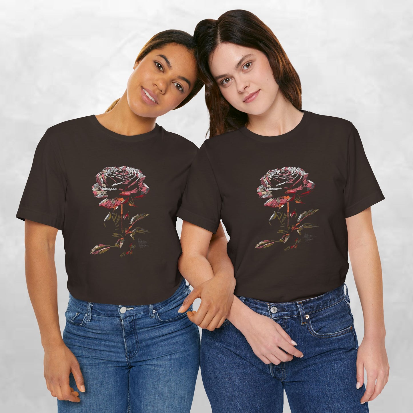 Vintage Rose Tee — Dark Floral Graphic T-Shirt