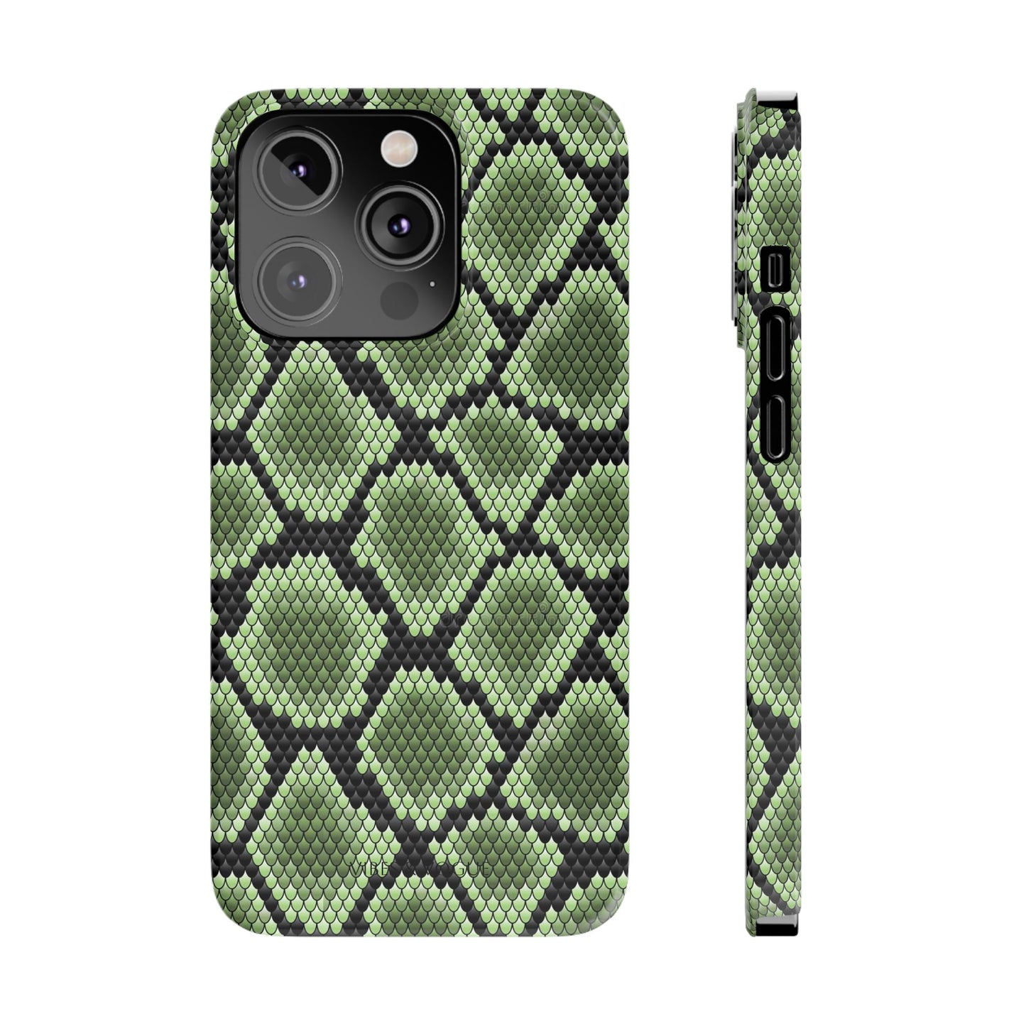 Sleek Green Snake Skin Slim Phone Case - Stylish & Protective for All Occasions