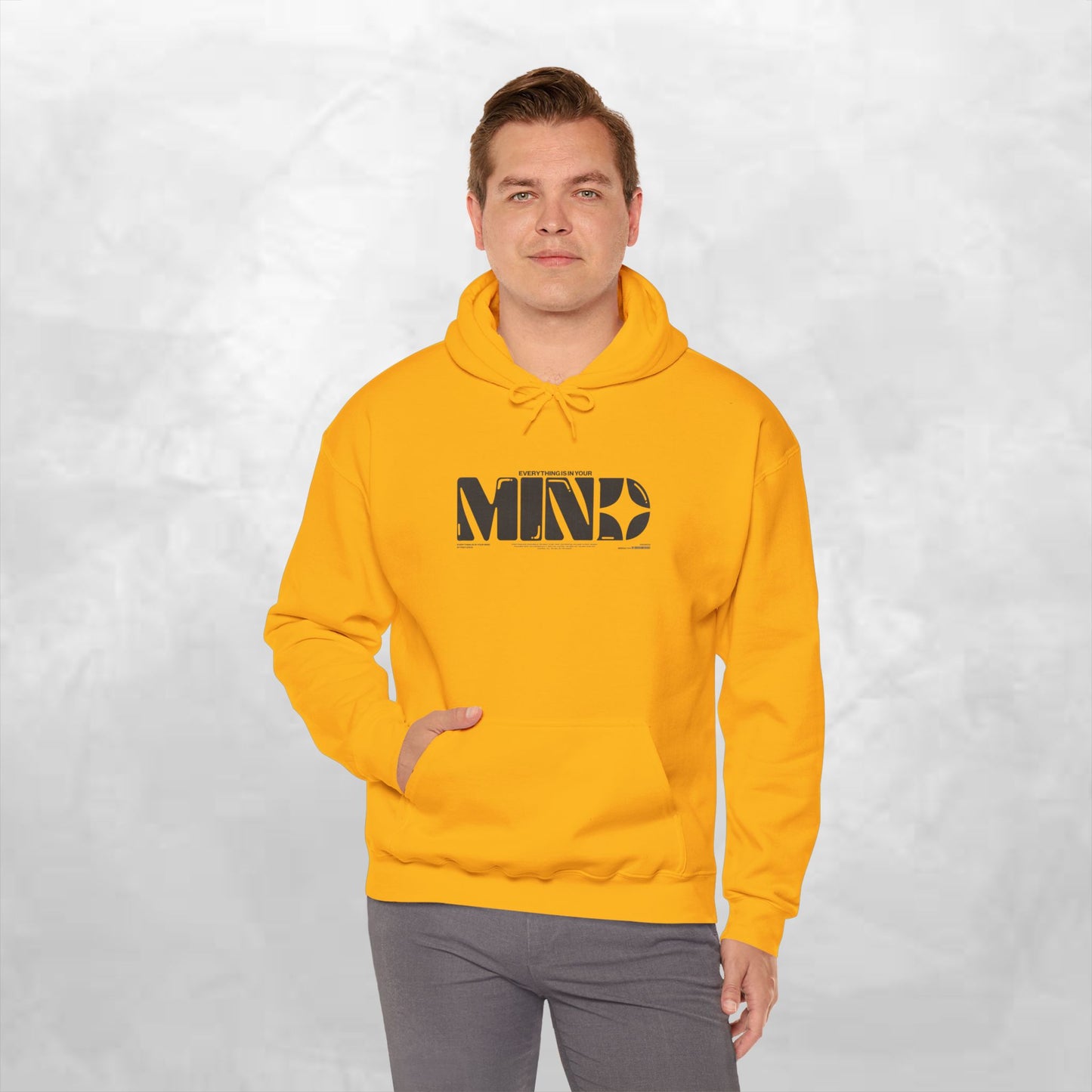 Mind Logo Hoodie — Minimalist Black Typography Pullover