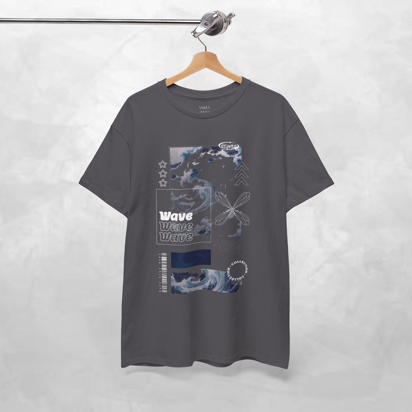 Wave Graphic Tee — Retro Surf Collage T-Shirt