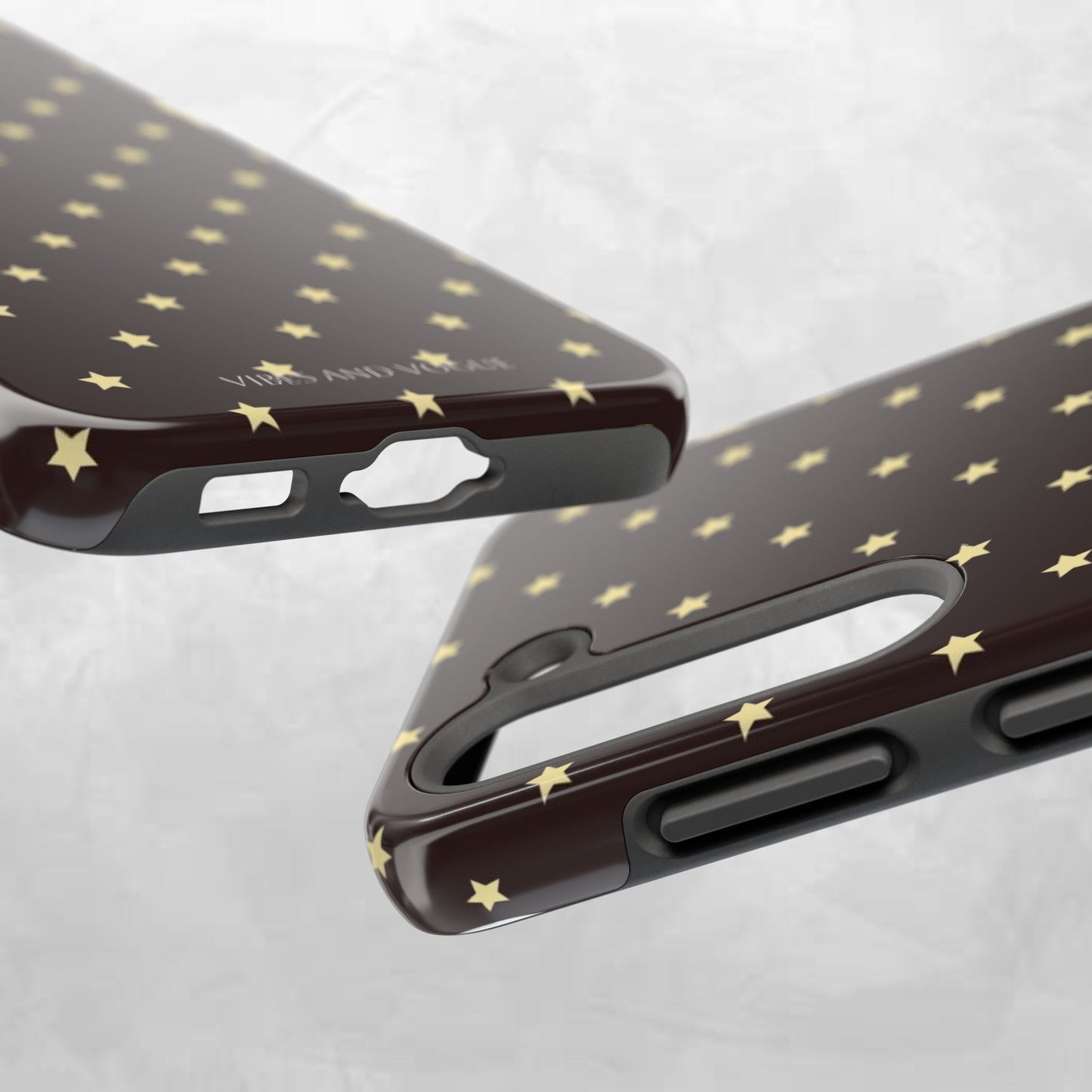 Star Pattern Tough Phone Case — Gold Stars on Chocolate Brown